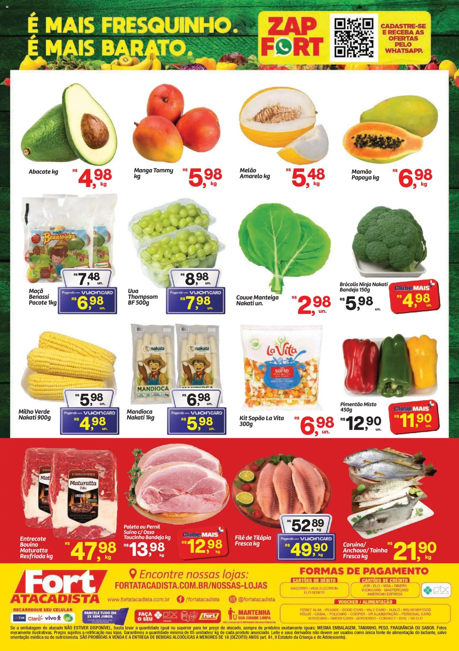 Fort Atacadista Folheto - válido de 18/08/2026 | Página: 2 | Produtos: Melão, Abacate, Couve, Milho