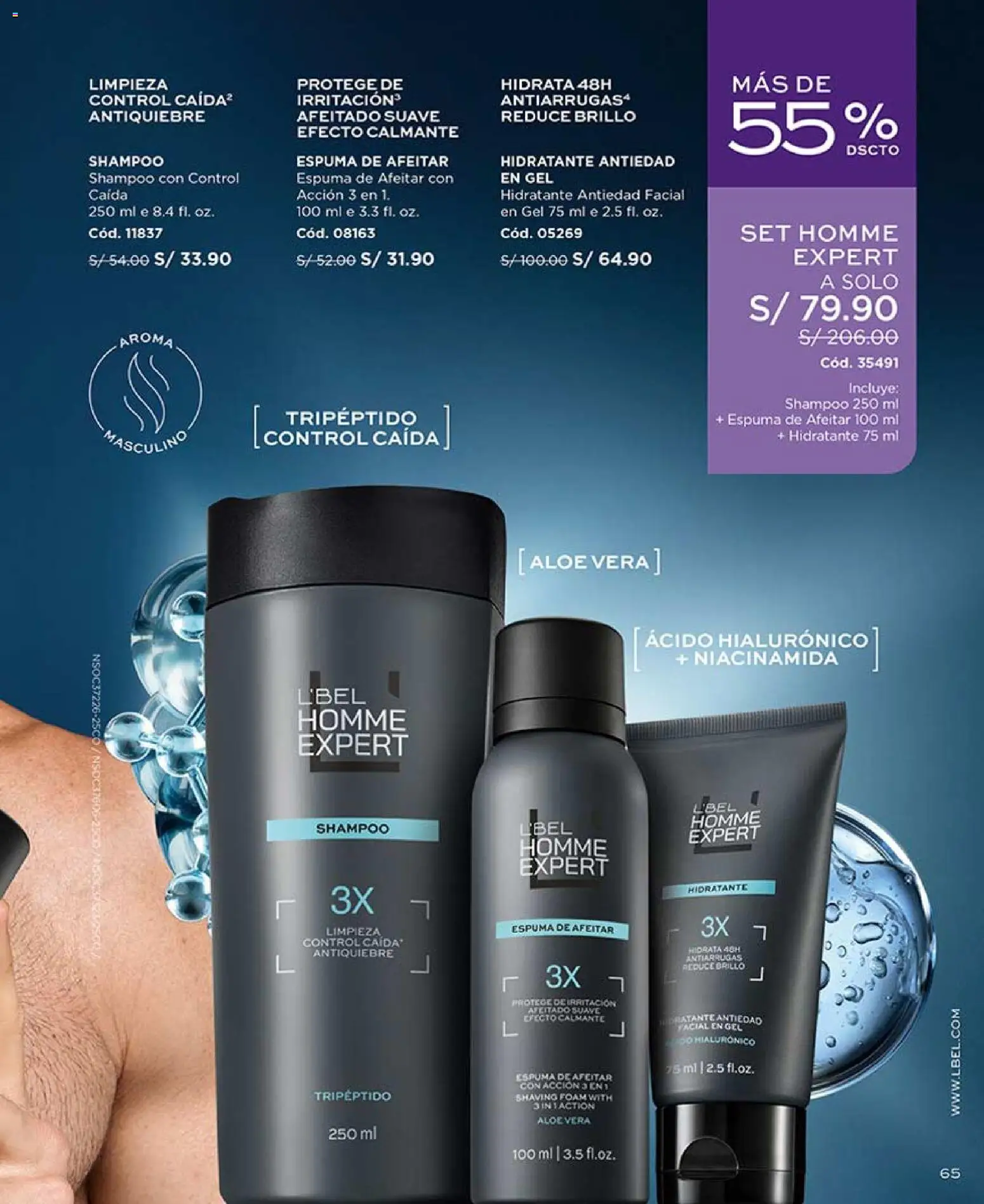 Catálogo L'Bel válido desde 04/04/2026 | Página: 65 | Productos: Shampoo, Espuma, Espuma de afeitar, Aloe vera