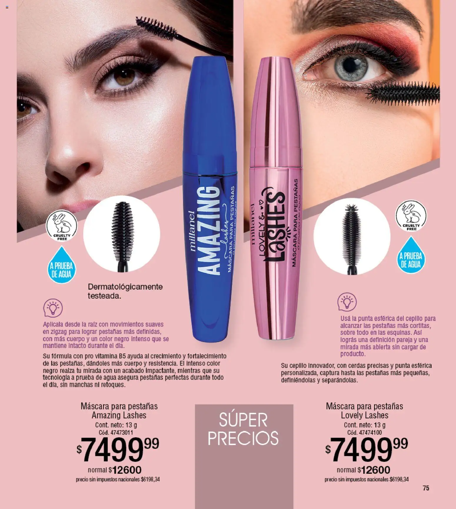 Millanel - Catálogo │ válido desde el 30/03/2026 | Página: 75 | Productos: Sobre, Cepillo, Máscara, Agua