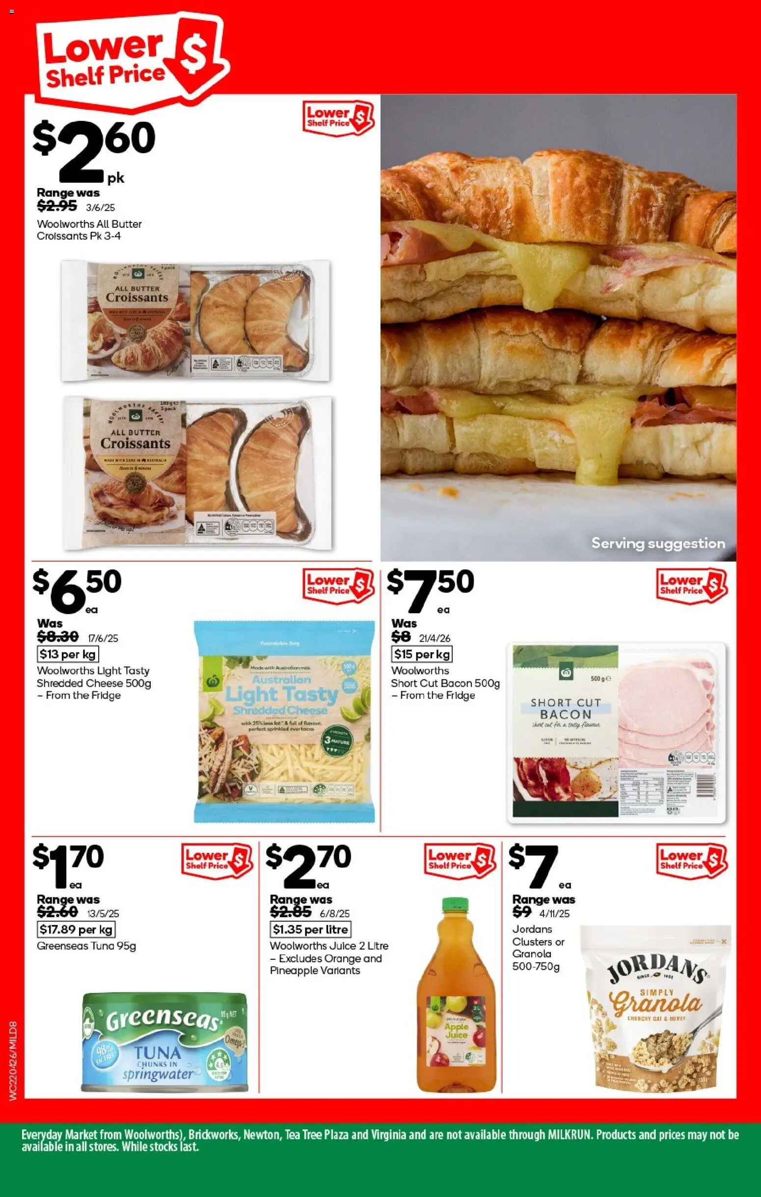 Woolworths catalogue - valid from 22.04.2026 | Page: 8 | Products: Shelf, Bacon, Tea, Fridge