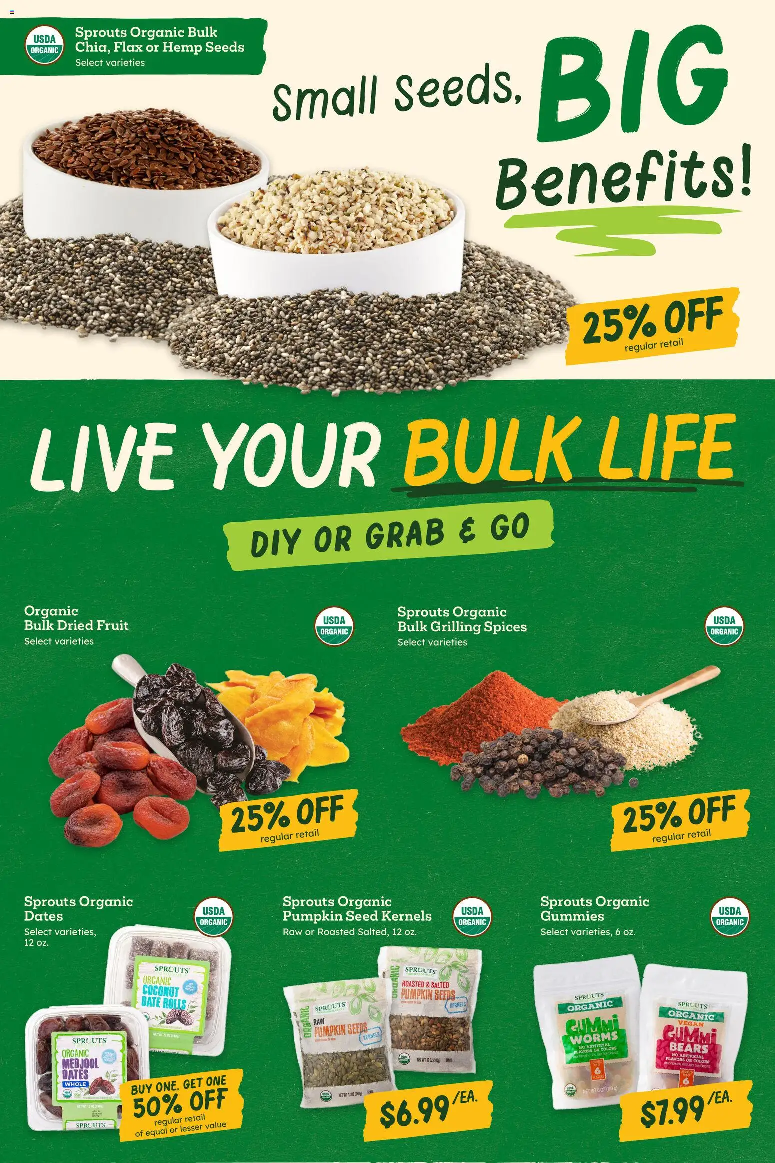 Sprouts Weekly Ad - valid from 06/24/2026 | Page: 10 | Products: Spices, Date Rolls, Pumpkin, Date
