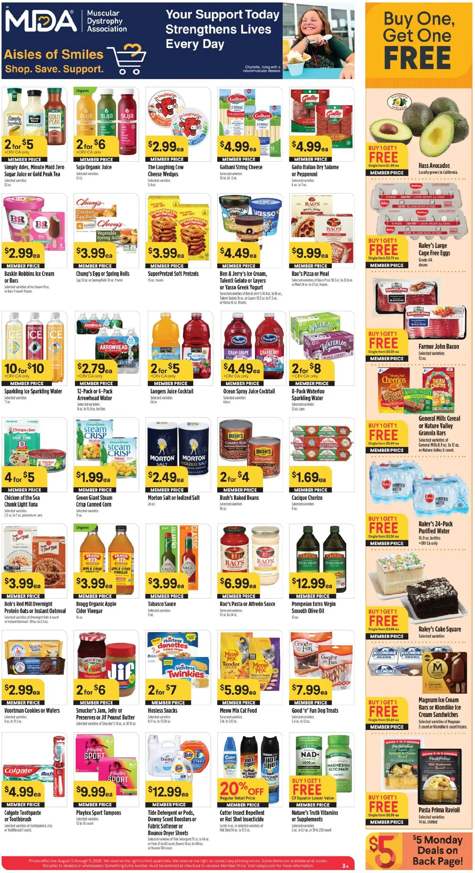 Raley's Weekly Ad - valid from 08/05/2026 | Page: 4 | Products: Dog Treats, Pasta, Beet, Dryer