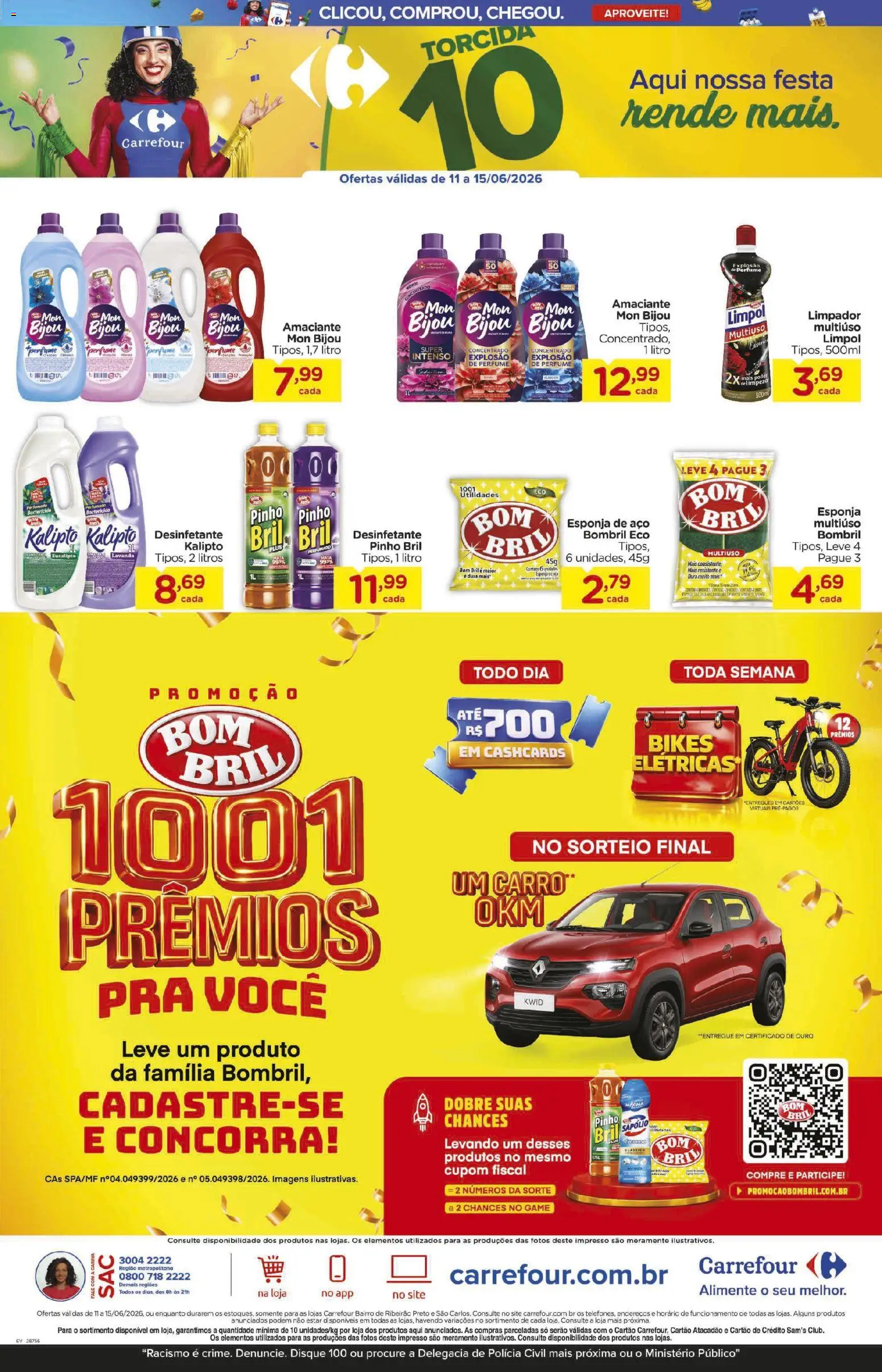 Carrefour Bairro Folheto - válido de 11.06.2026 | Página: 6 | Produtos: Perfume, Esponja, Esponja de aço, Amaciante