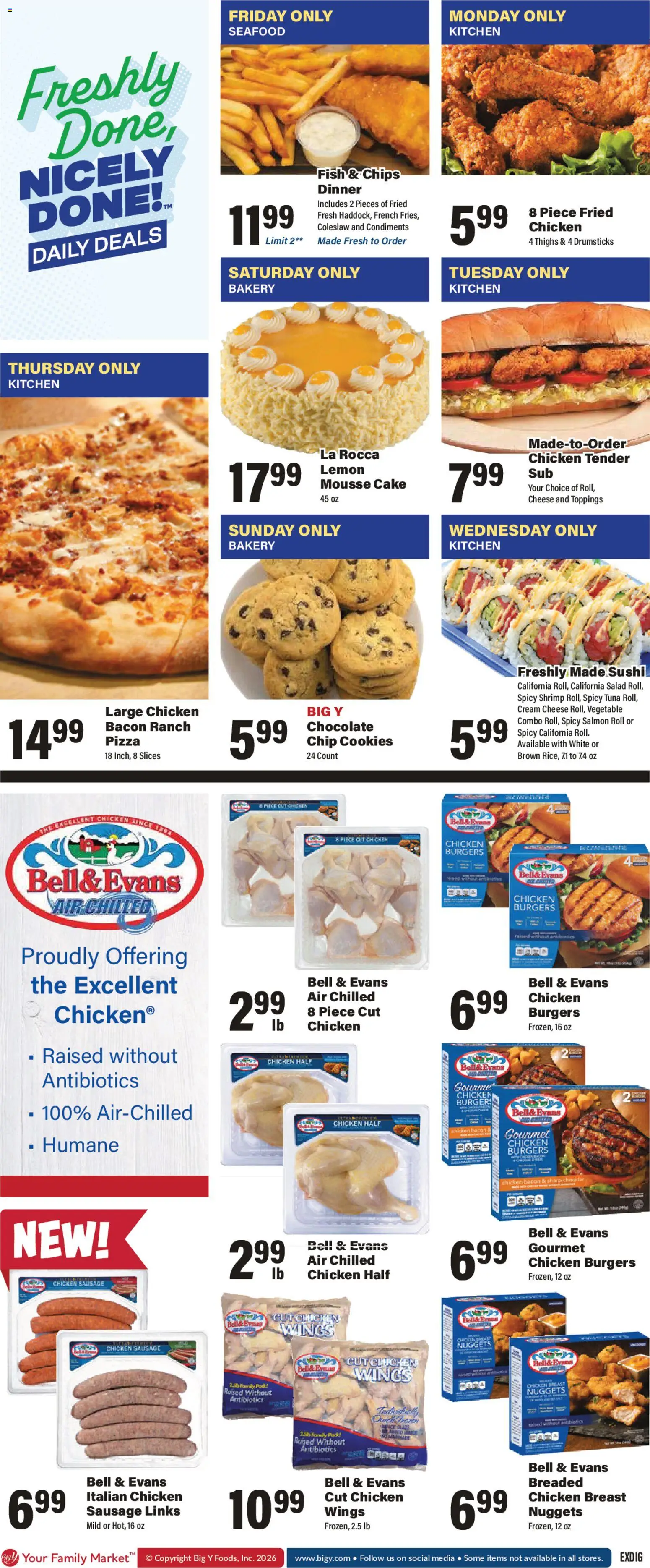 Big Y Weekly Ad - valid from 28.05.2026 | Page: 2 | Products: Cheese, Chocolate, Cream, Salad