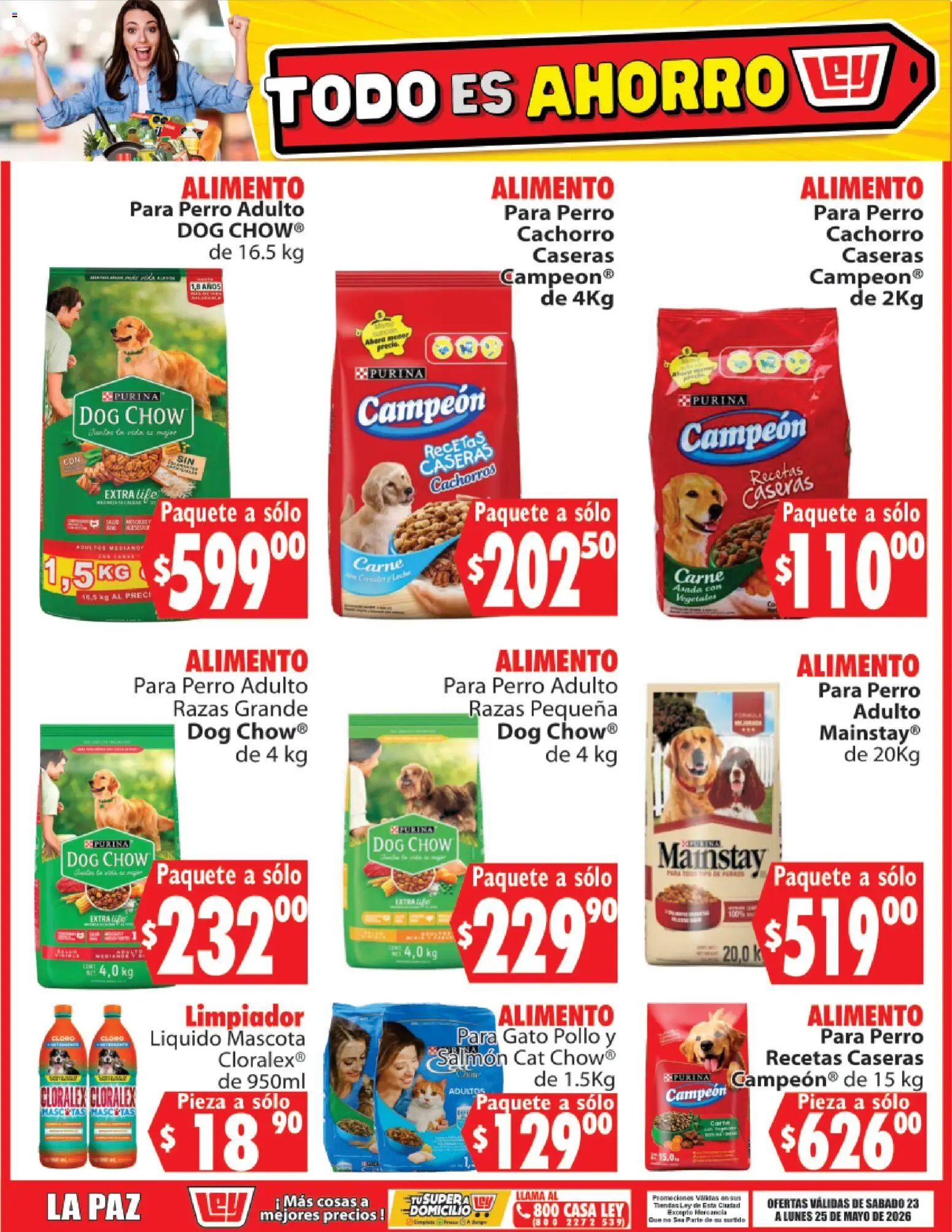 Nuevas ofertas de Casa Ley válidas en toda la República Mexicana desde el 23.05.2026. ¡Encuentra las mejores ofertas en Casa Ley folleto Todo es ahorro! | Página: 11 | Productos: Pollo, Limpiador, Cloro