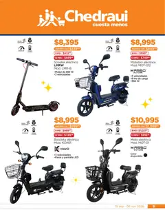 Vista previa de Chedraui Llegan los porti ofertones del otoño, nuevo folleto de la tienda, válido en México a partir del 01/09/2026 | Página: 9 | Productos: Scooter, Scooter eléctrico