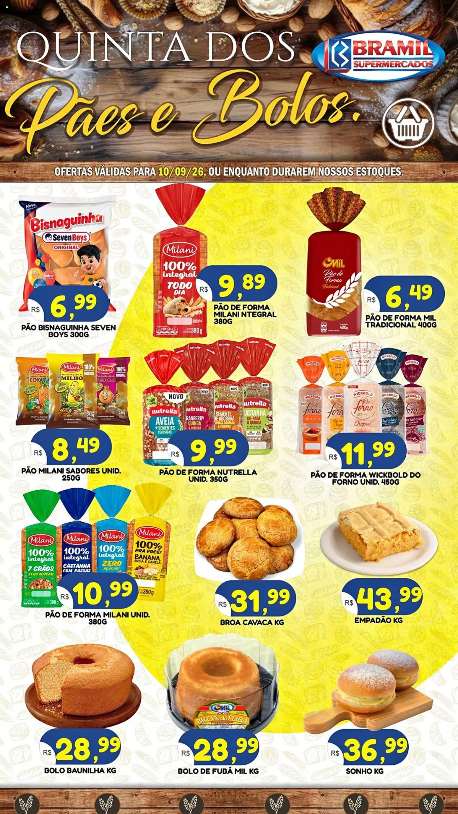 Bramil Supermercados Folheto - válido de 10/09/2026 | Página: 1 | Produtos: Quinoa, Sonho, Bolo, Canela
