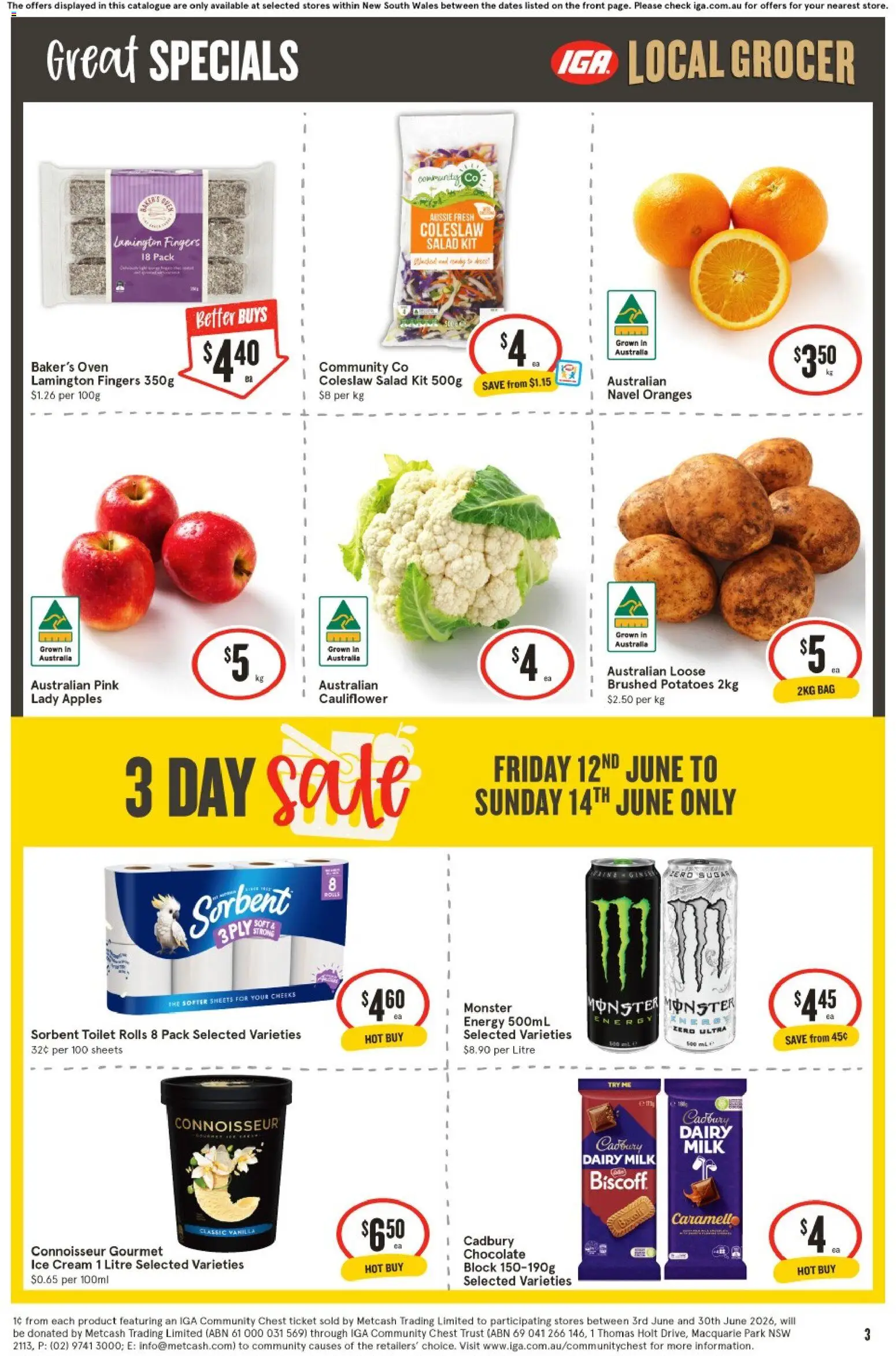 IGA catalogue - valid from 10.06.2026 | Page: 4 | Products: Toilet, Oranges, Potatoes, Bag
