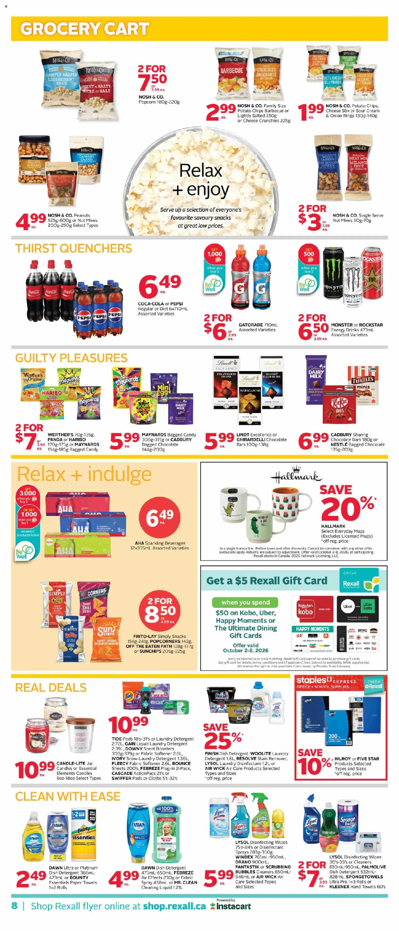 Rexall flyer valid from Oct 2, 2026 | Page: 15 | Products: Sour cream, Chips, Vinegar, Snacks