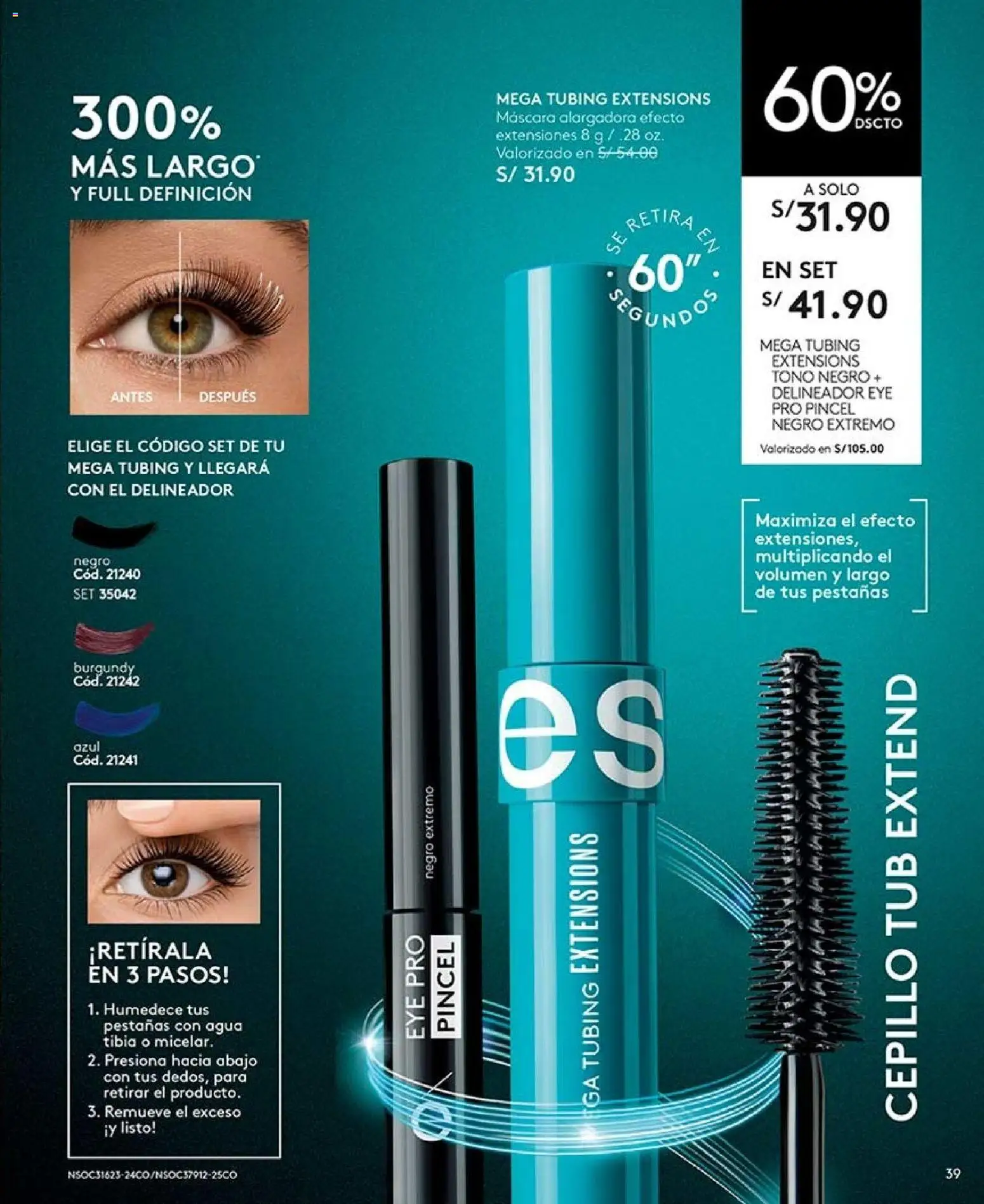 Catálogo Ésika válido desde 11/07/2026 | Página: 39 | Productos: Máscara, Delineador, Pincel