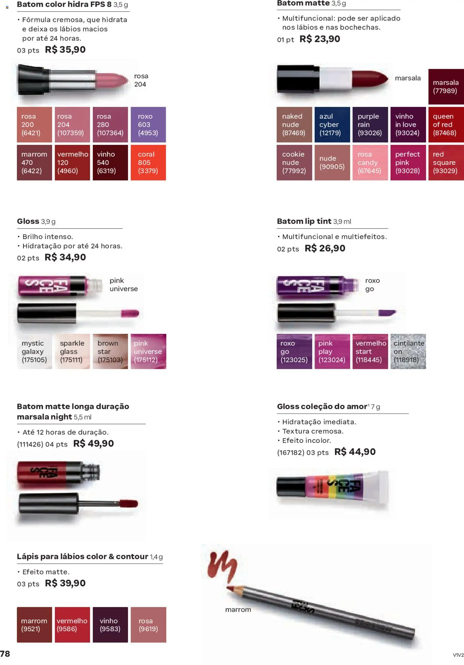 Natura Folheto - válido de 19.02.2026 | Página: 78 | Produtos: Batom, Multifuncional, Lápis, Vinho