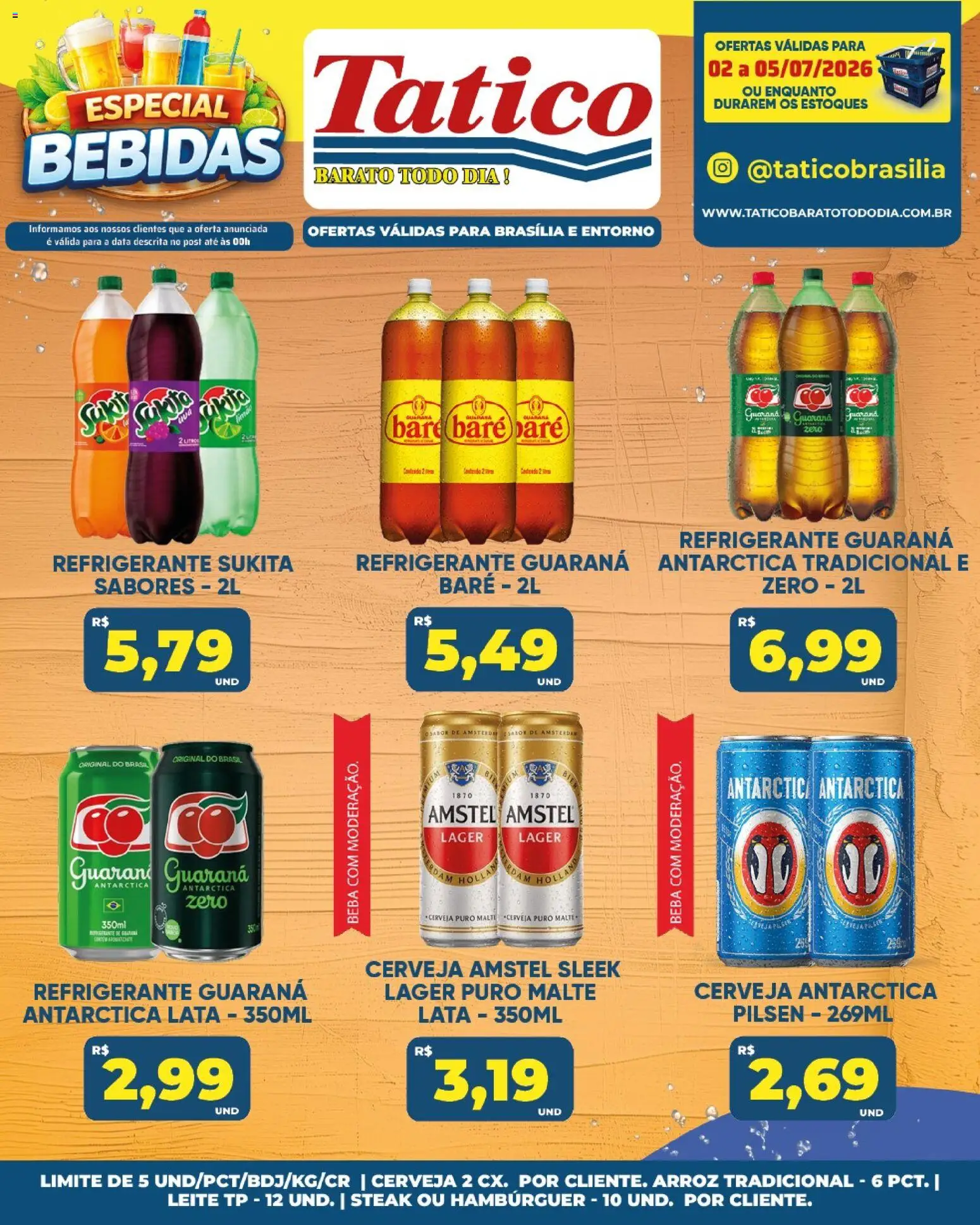 Tatico Folheto - válido de 04/07/2026 | Página: 38 | Produtos: Guaraná, Arroz, Hambúrguer, Refrigerante