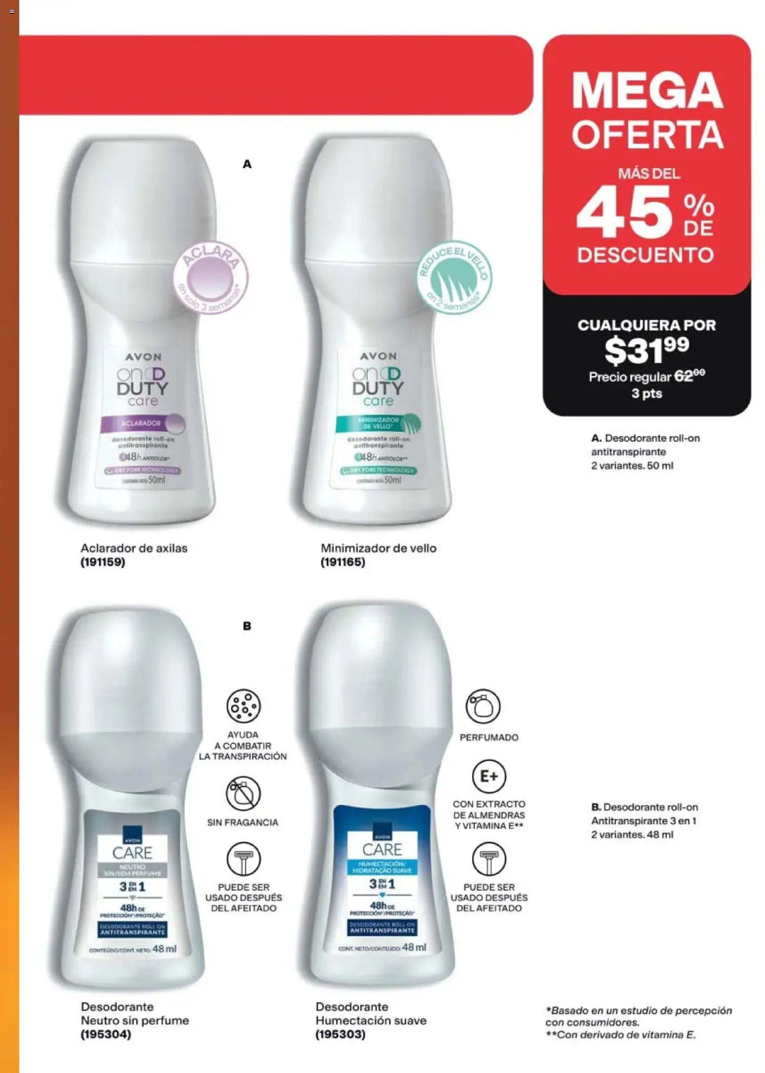 Nuevas ofertas de AVON válidas en toda la República Mexicana desde el 21/08/2026. ¡Encuentra las mejores ofertas en AVON campaña 13 2026! | Página: 167 | Productos: Desodorante, Almendras, Perfume, Fragancia