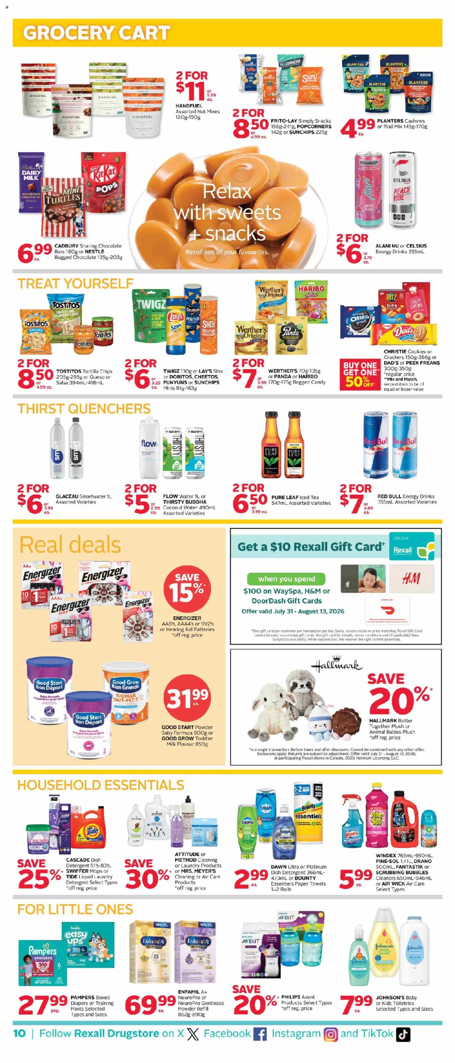 Rexall flyer valid from Jul 31, 2026 | Page: 21 | Products: Iced tea, Cheddar, Snacks, Chocolate