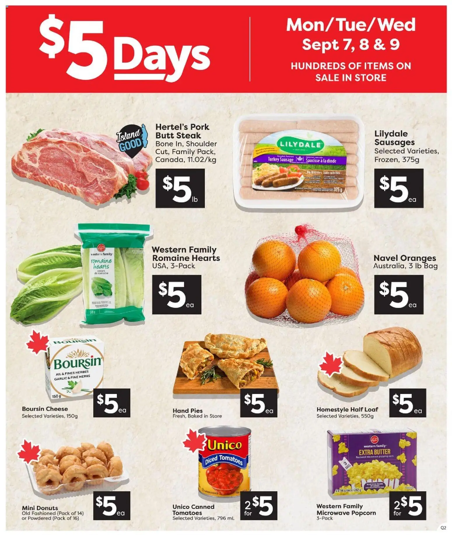 Quality Foods flyer valid from Sep 3, 2026 | Page: 2 | Products: Bag, Sausages, Sausage, Corn