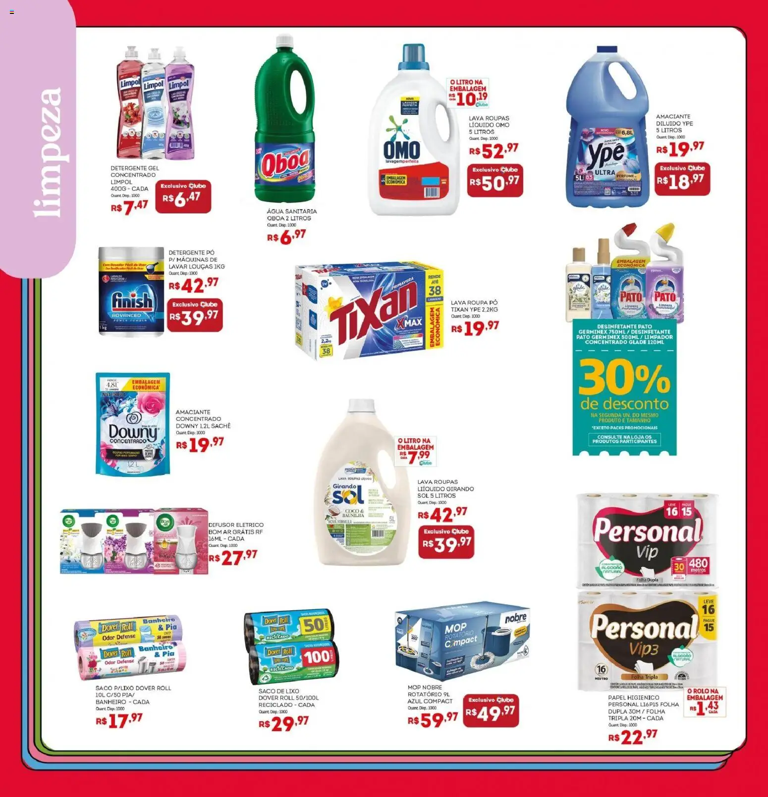 Bistek Supermercados Folheto - válido de 26/08/2026 | Página: 18 | Produtos: Detergente, Girando sol, Pia, Papel higiênico