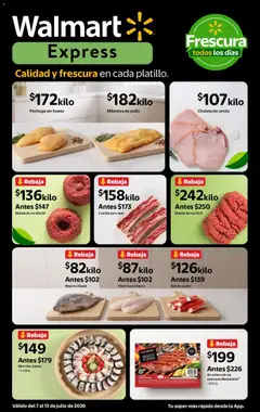 Vista previa de Walmart Express folleto Calidad a precios bajos, nuevo folleto de la tienda, válido en México a partir del 07/07/2026 | Página: 3 | Productos: Pollo, Milanesa, Cerdo, Res