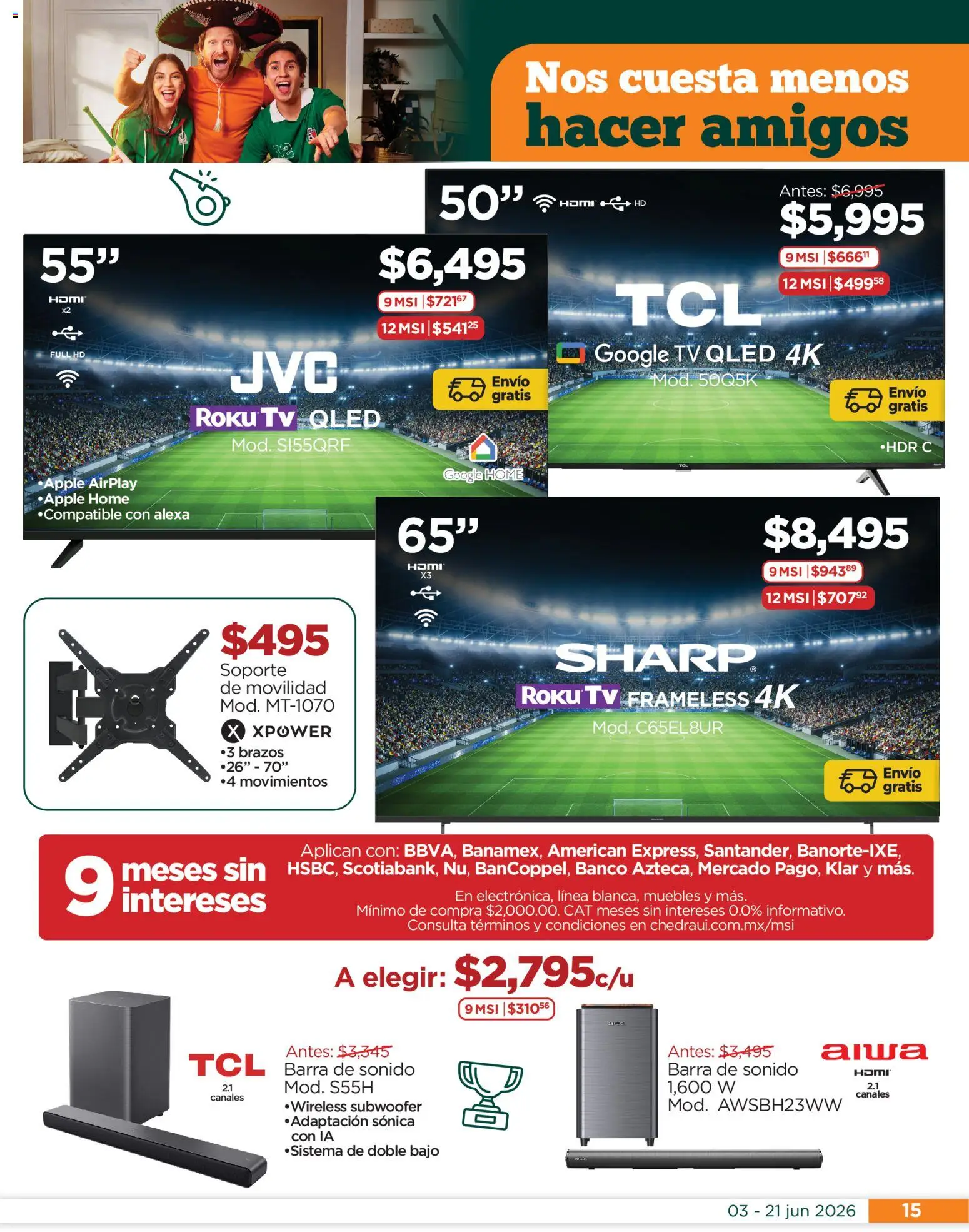 Nuevas ofertas de Chedraui válidas en toda la República Mexicana desde el 03.06.2026. ¡Encuentra las mejores ofertas en Chedraui folleto Todo para papá! | Página: 15 | Productos: Barra, Banco