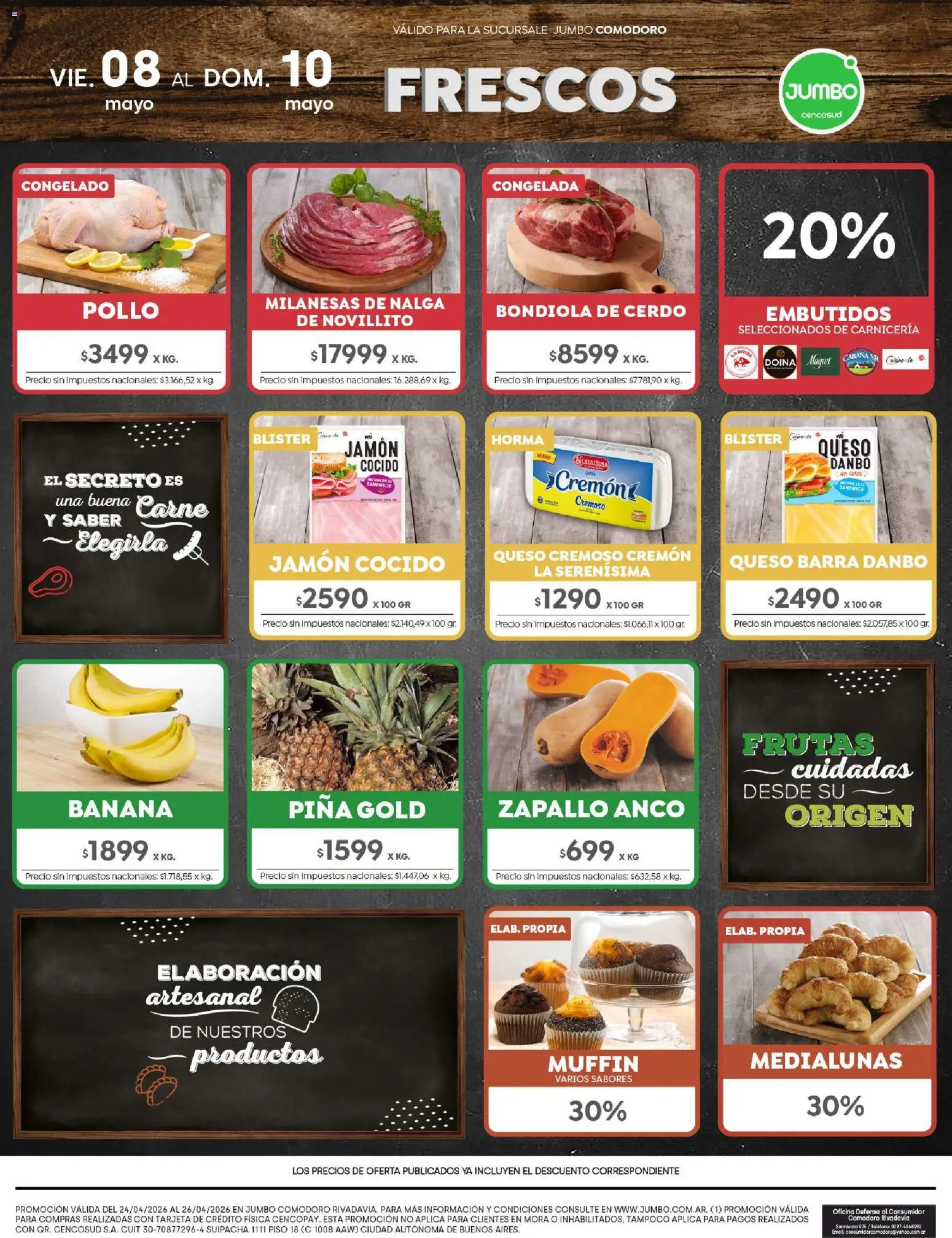 Jumbo ofertas │ válido desde el 08.05.2026 | Página: 8 | Productos: Pollo, Jamón cocido, Queso, Piña