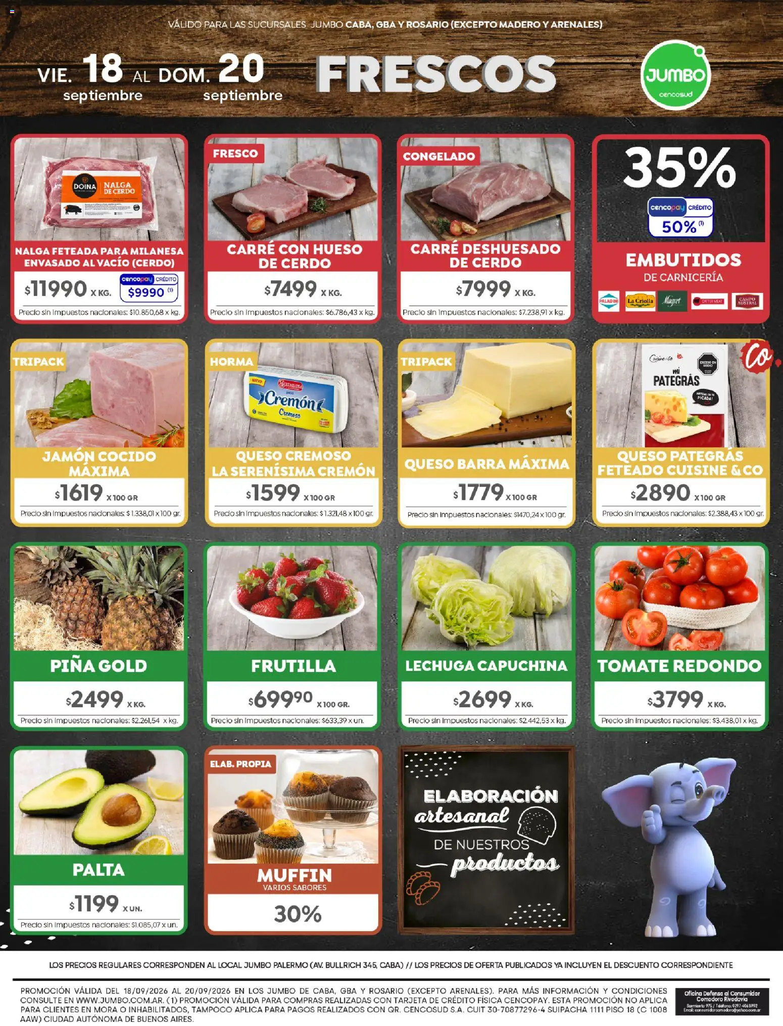 Jumbo - Ofertas | Rosario │ válido desde el 18/09/2026 | Página: 8 | Productos: Teléfono, Rosario, Queso, Cerdo