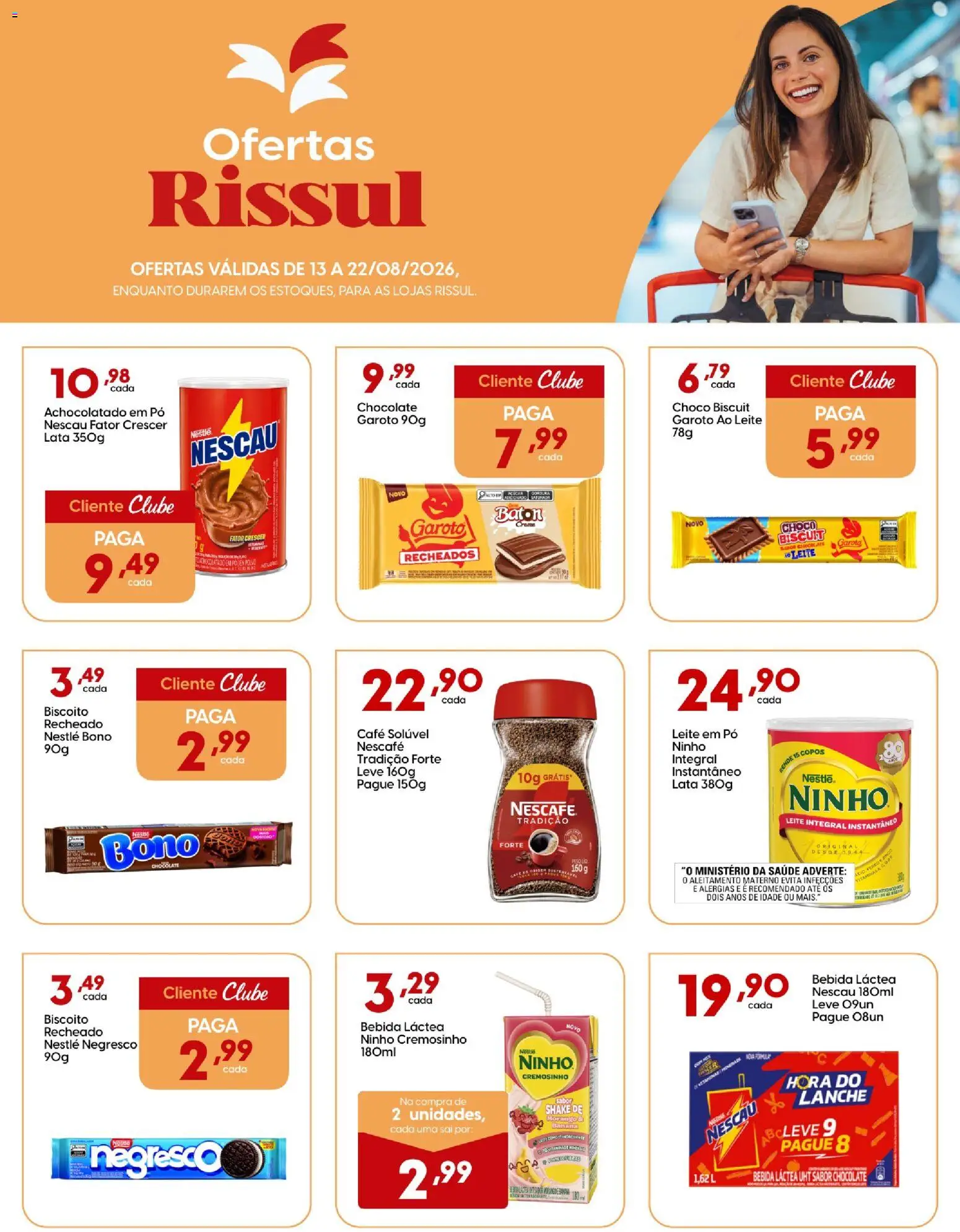 Rissul Folheto - válido de 13/08/2026 | Página: 1 | Produtos: Pó, Achocolatado, Leite, Chocolate