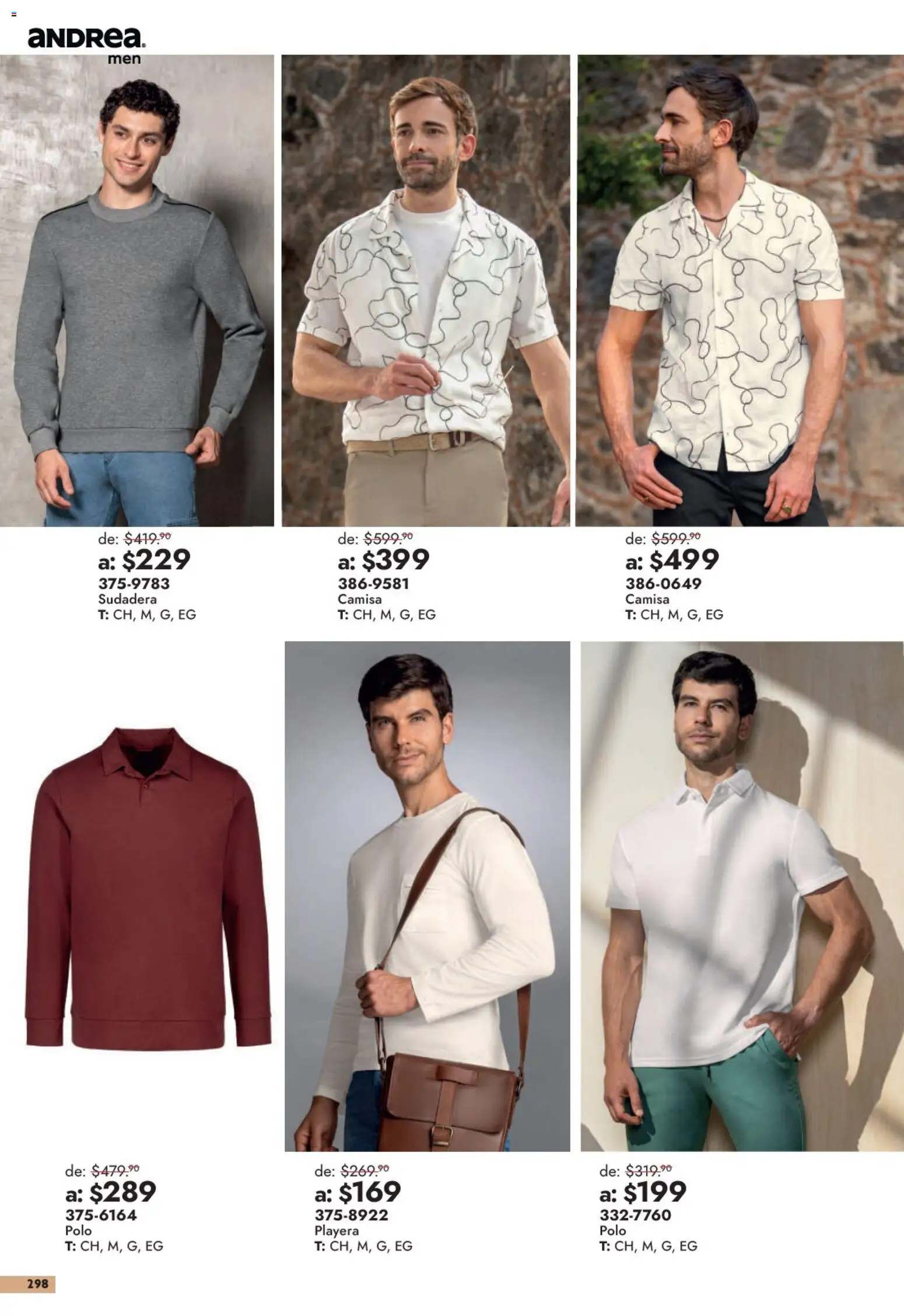 Nuevas ofertas de Andrea válidas en toda la República Mexicana desde el 13/09/2026. ¡Encuentra las mejores ofertas en Andrea catálogo Outlet! | Página: 298 | Productos: Camisa, Sudadera, Playera
