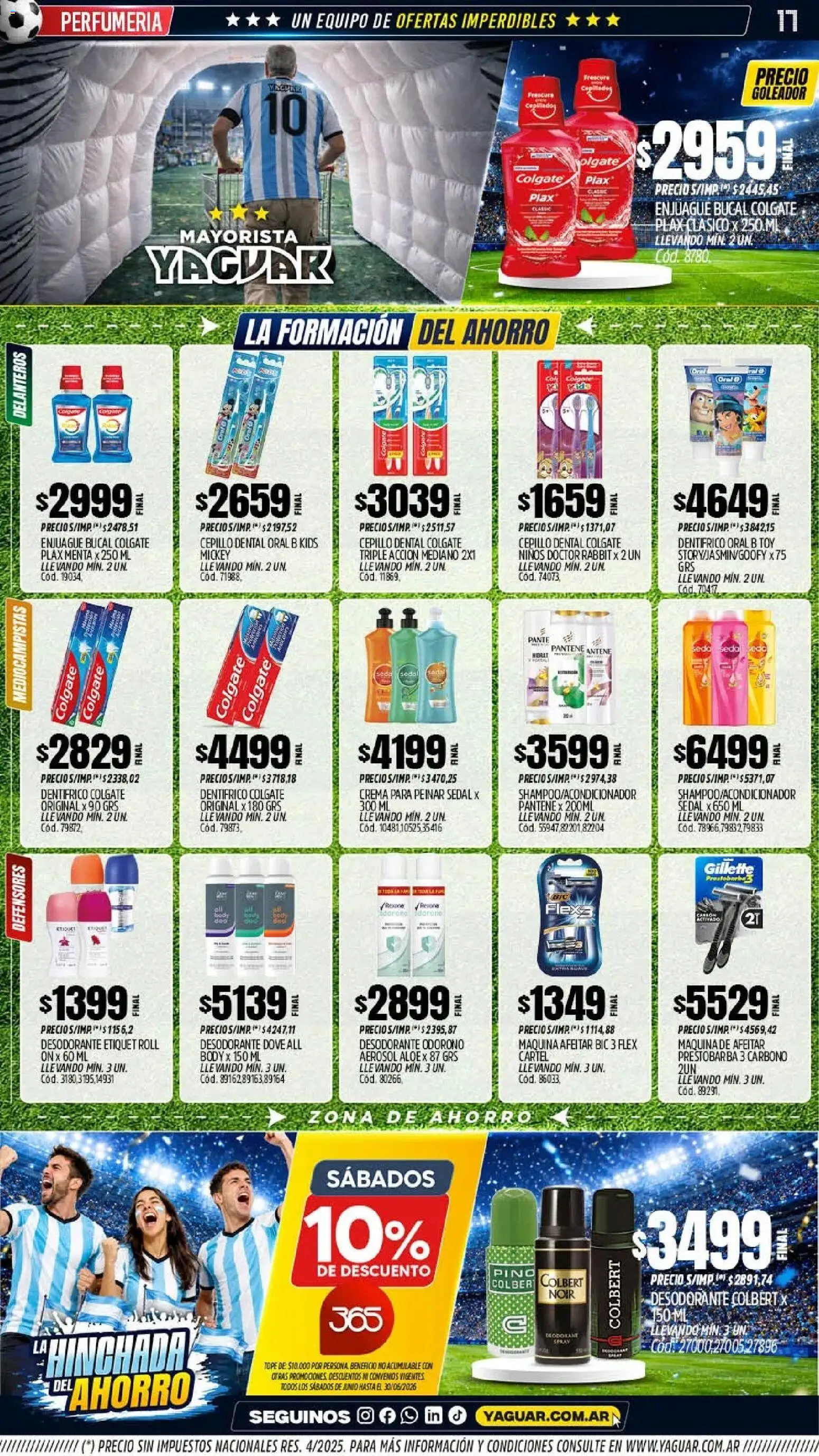 Yaguar - Oferta Semanal Chaco │ válido desde el 15.06.2026 | Página: 16 | Productos: Cepillo, Desodorante, Enjuague bucal, Crema