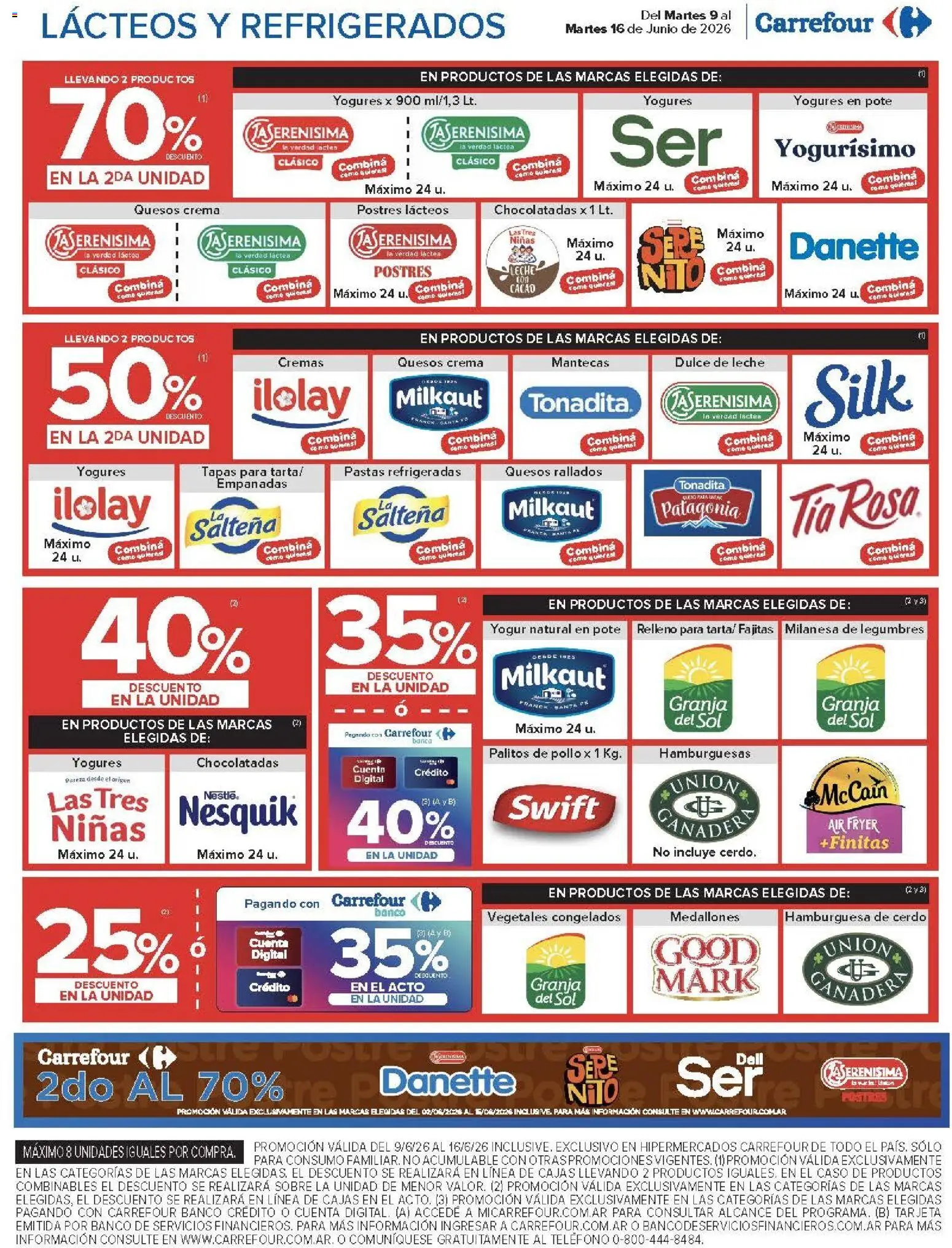 Carrefour ofertas │ válido desde el 09.06.2026 | Página: 14 | Productos: Teléfono, Milanesa, Cerdo, Crema