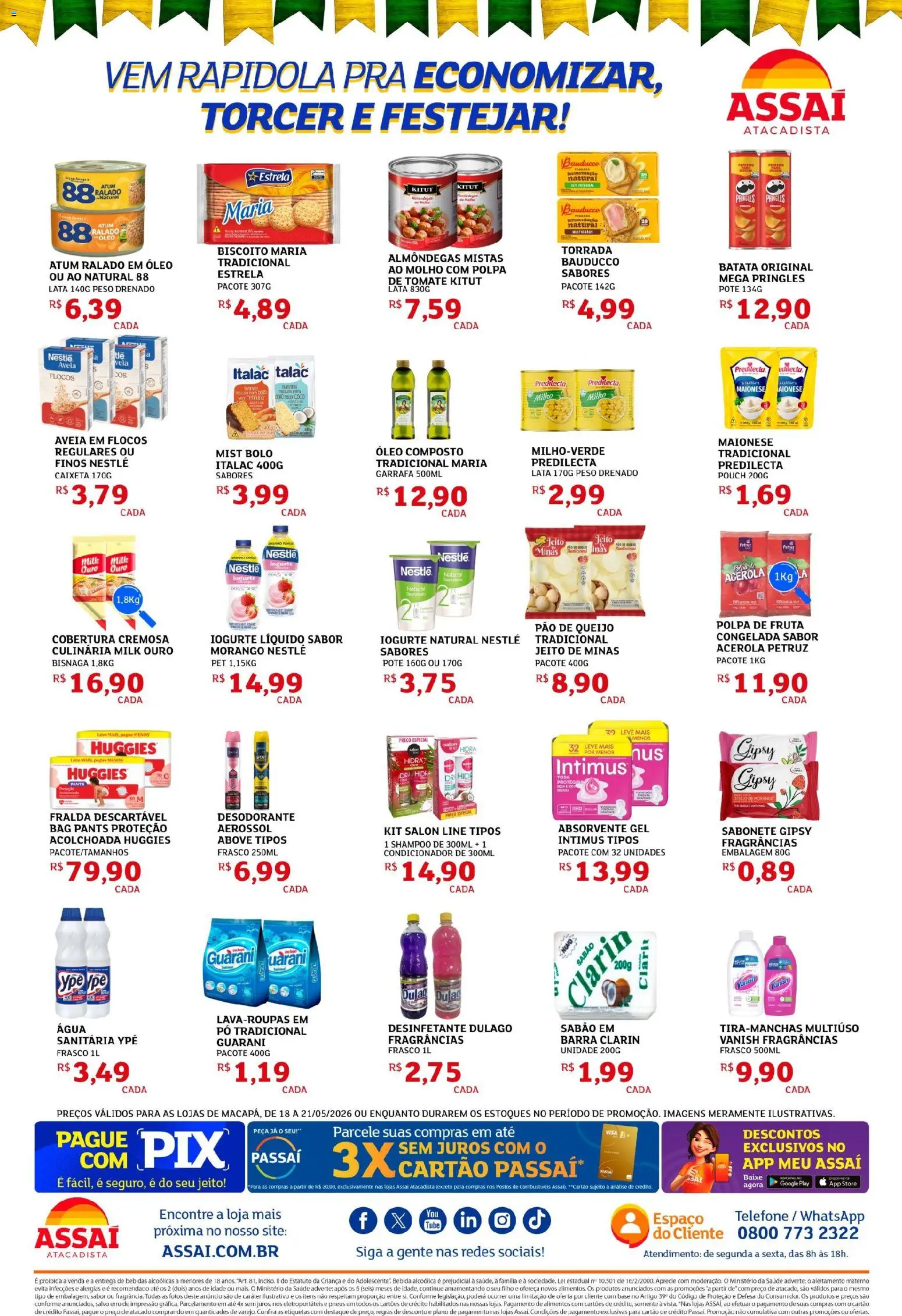 Assaí Atacadista Folheto - válido de 18.05.2026 | Página: 2 | Produtos: Desodorante, Iogurte, Sabonete, Maionese