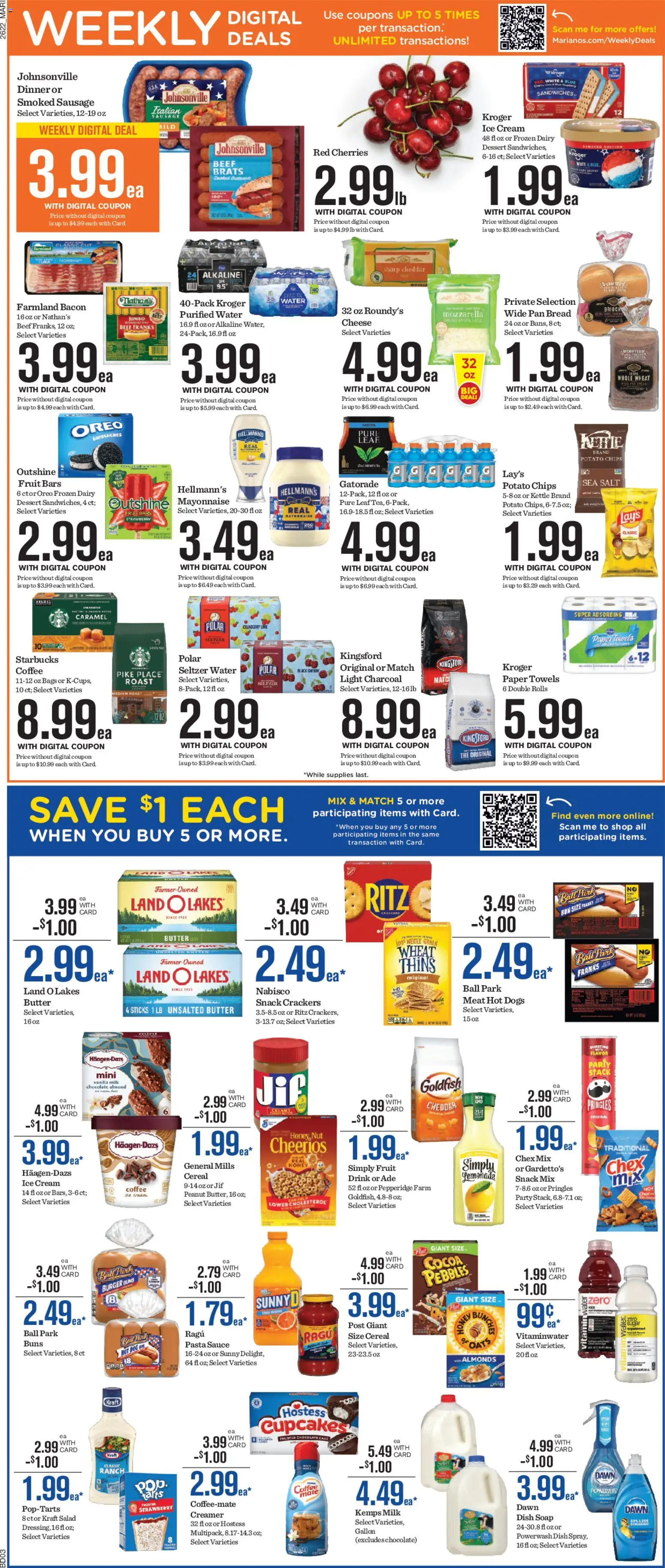 Mariano's Weekly Ad - valid from 07/01/2026 | Page: 6 | Products: Cherries, Pan, Pasta, Salt