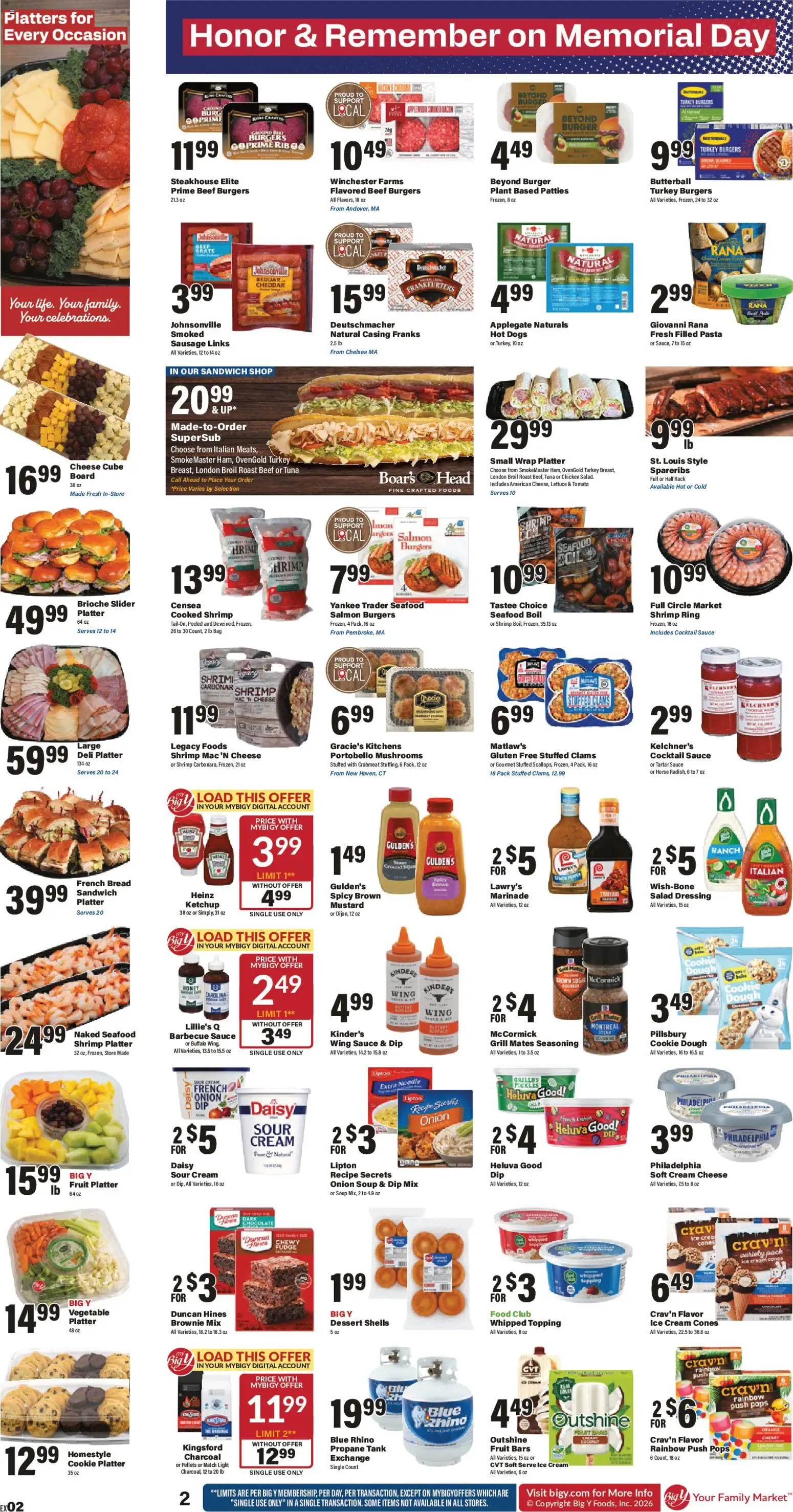Big Y Weekly Ad - valid from 21.05.2026 | Page: 2 | Products: Bed, Ring, Chocolate, Sour cream