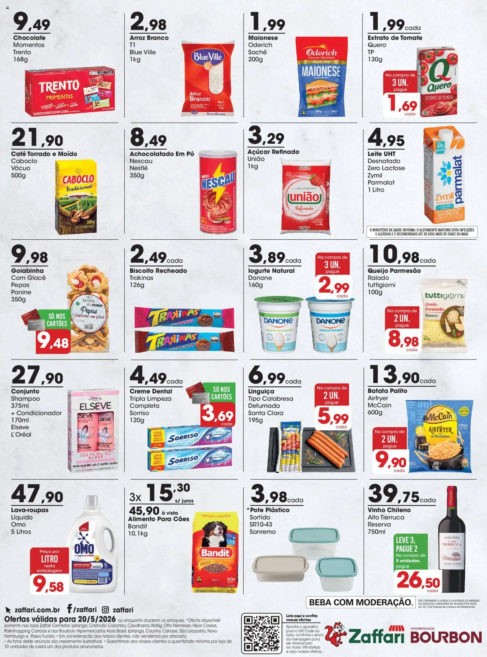 Zaffari Folheto - válido de 20.05.2026 | Página: 2 | Produtos: Linguiça, Café, Açúcar, Biscoito recheado