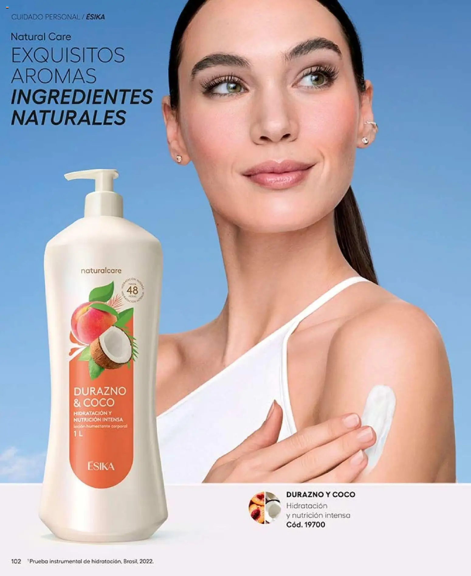 Ésika revista - valida desde el 07/09/2026 | Página: 104 | Productos: Ingredientes, Loción, Coco, Durazno