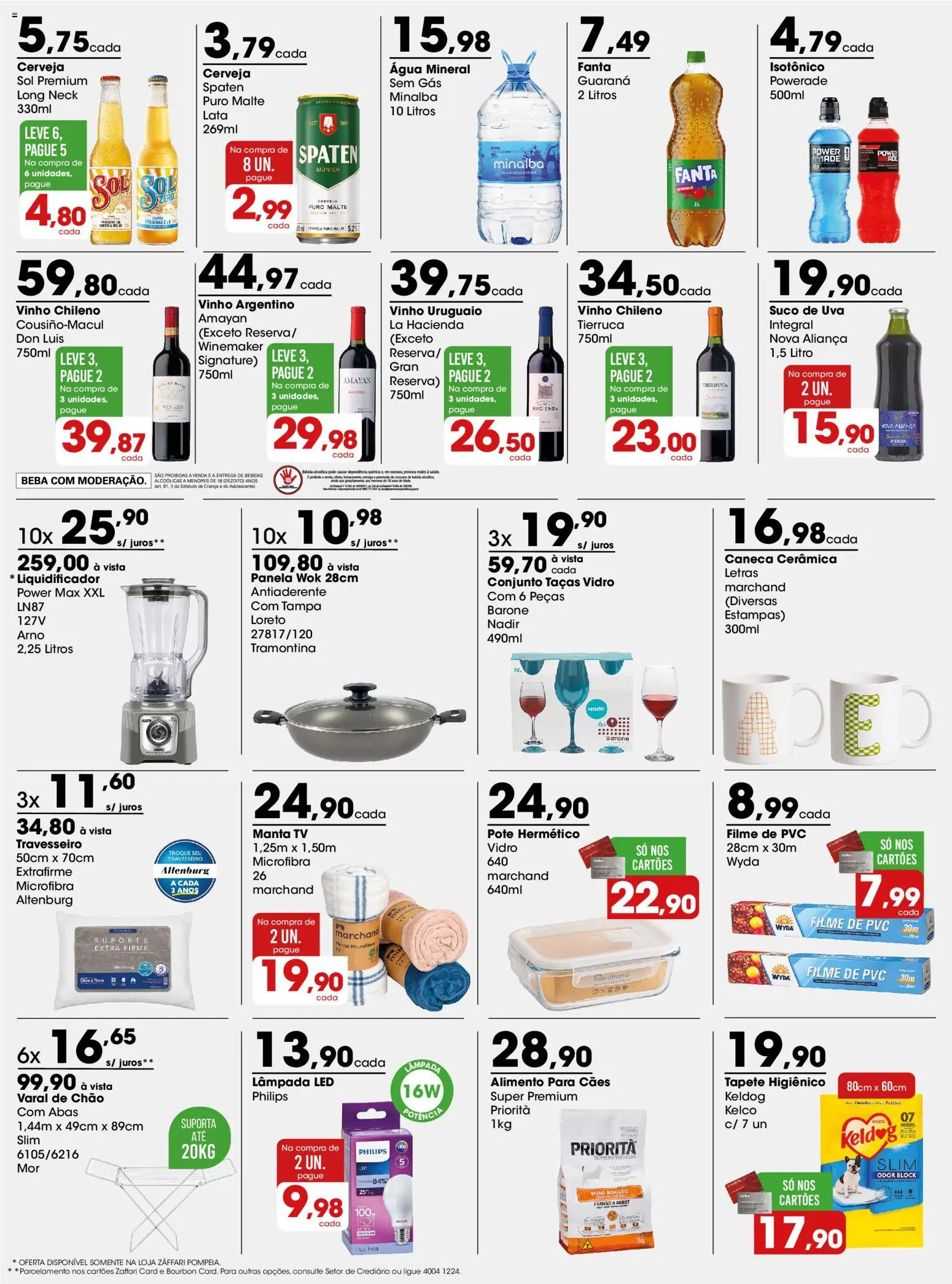 Zaffari Folheto - válido de 13/07/2026 | Página: 3 | Produtos: Liquidificador, Varal de chão, Arroz, Tv