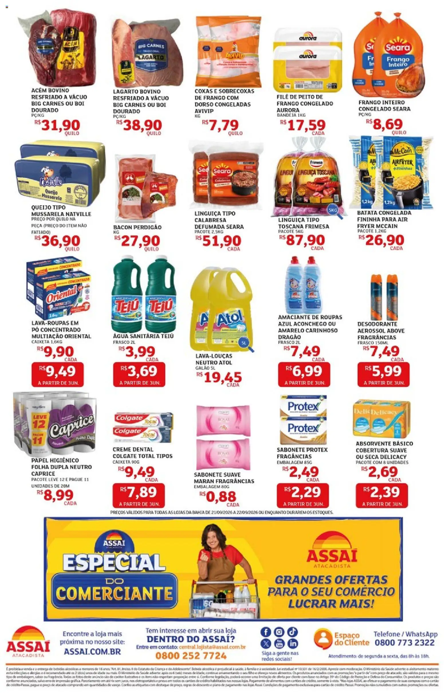 Assaí Atacadista Folheto - válido de 21/09/2026 | Página: 2 | Produtos: Cooler, Frango, Absorvente, Papel higiênico