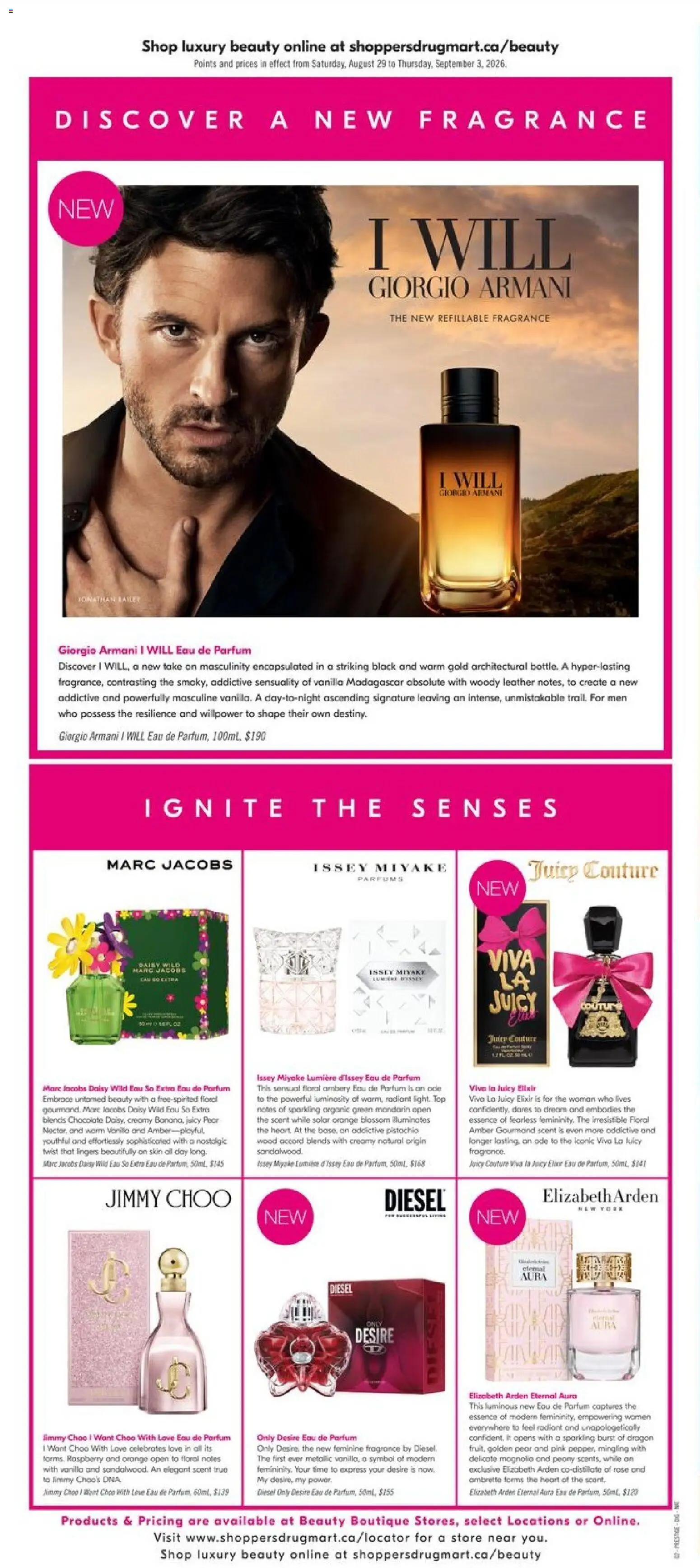 Shoppers flyer valid from Aug 29, 2026 | Page: 9 | Products: Fragrance, Vanilla, Chocolate