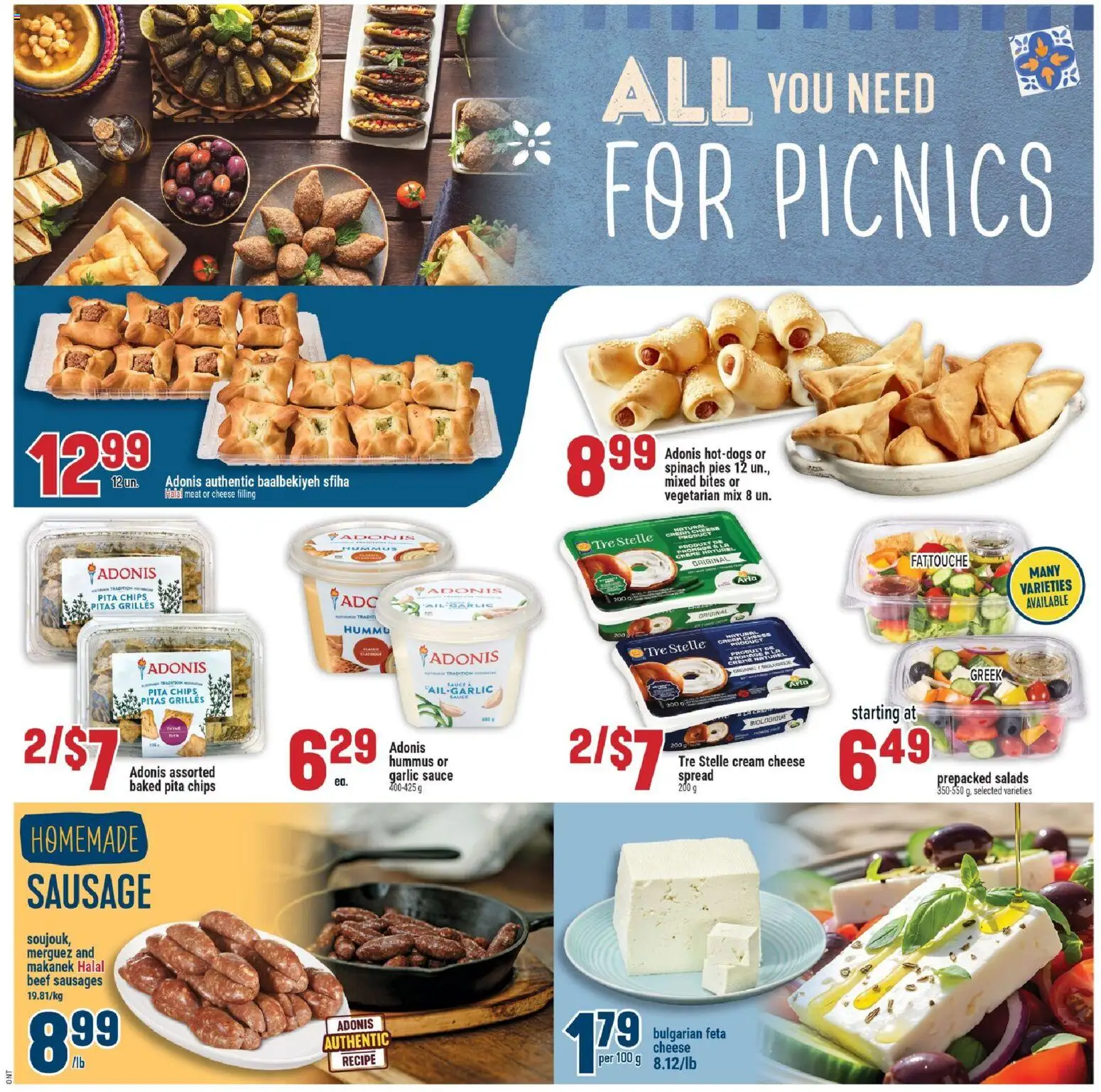 Adonis flyer valid from Aug 13, 2026 | Page: 5 | Products: Hummus, Chips, Spinach, Garlic