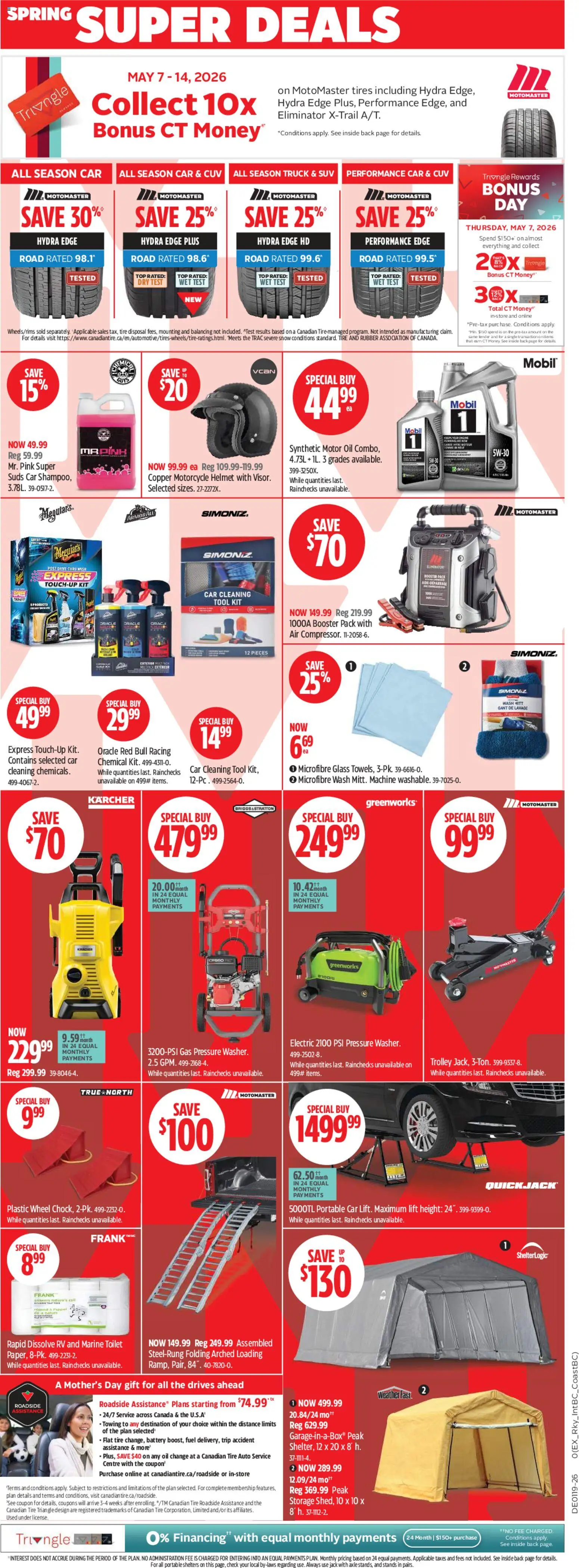 Canadian Tire flyer valid from 07.05.2026 | Page: 8 | Products: Battery, Oil