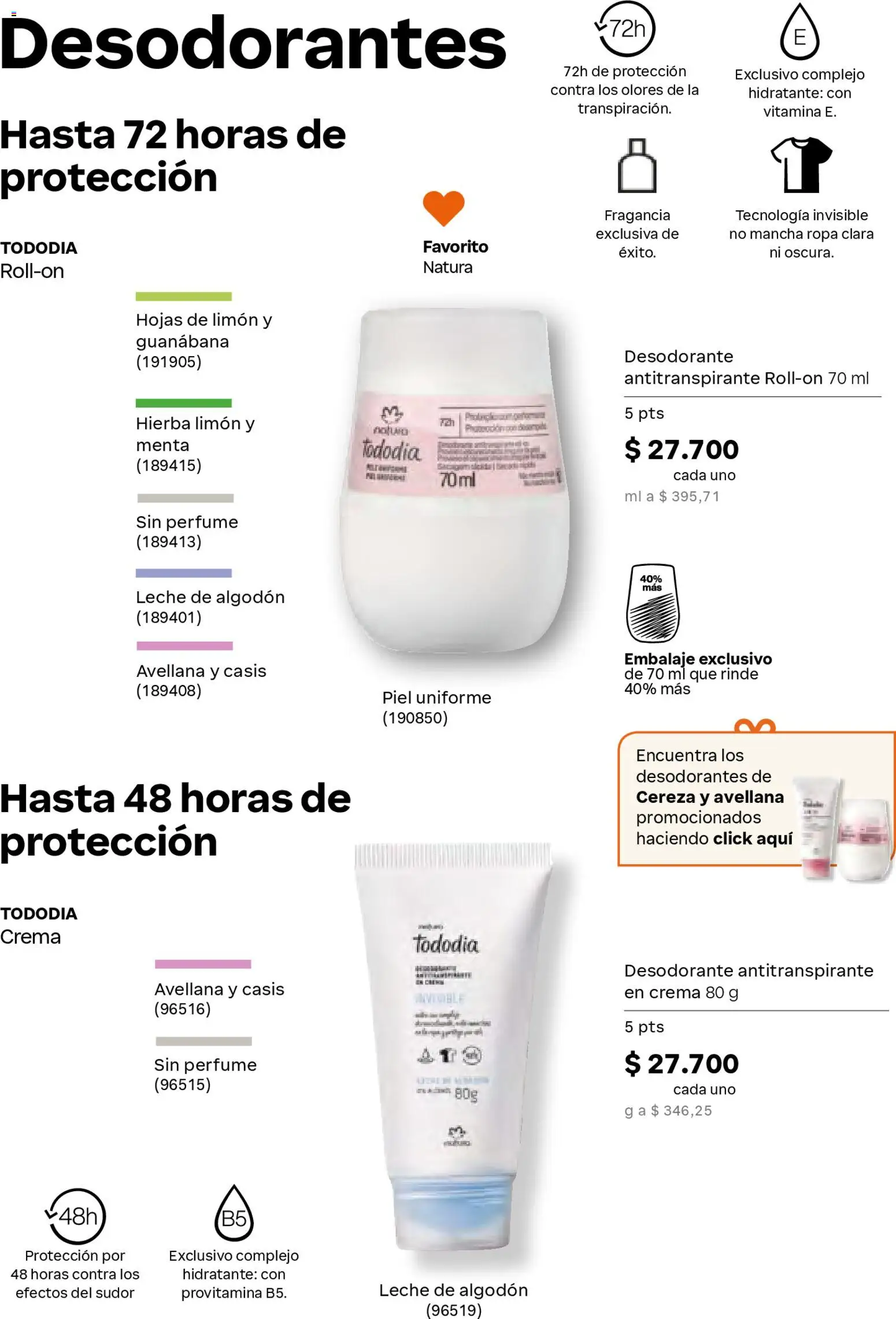 Natura revista - valida desde el 08.04.2026 | Página: 136 | Productos: Algodón, Crema, Desodorante, Antitranspirante