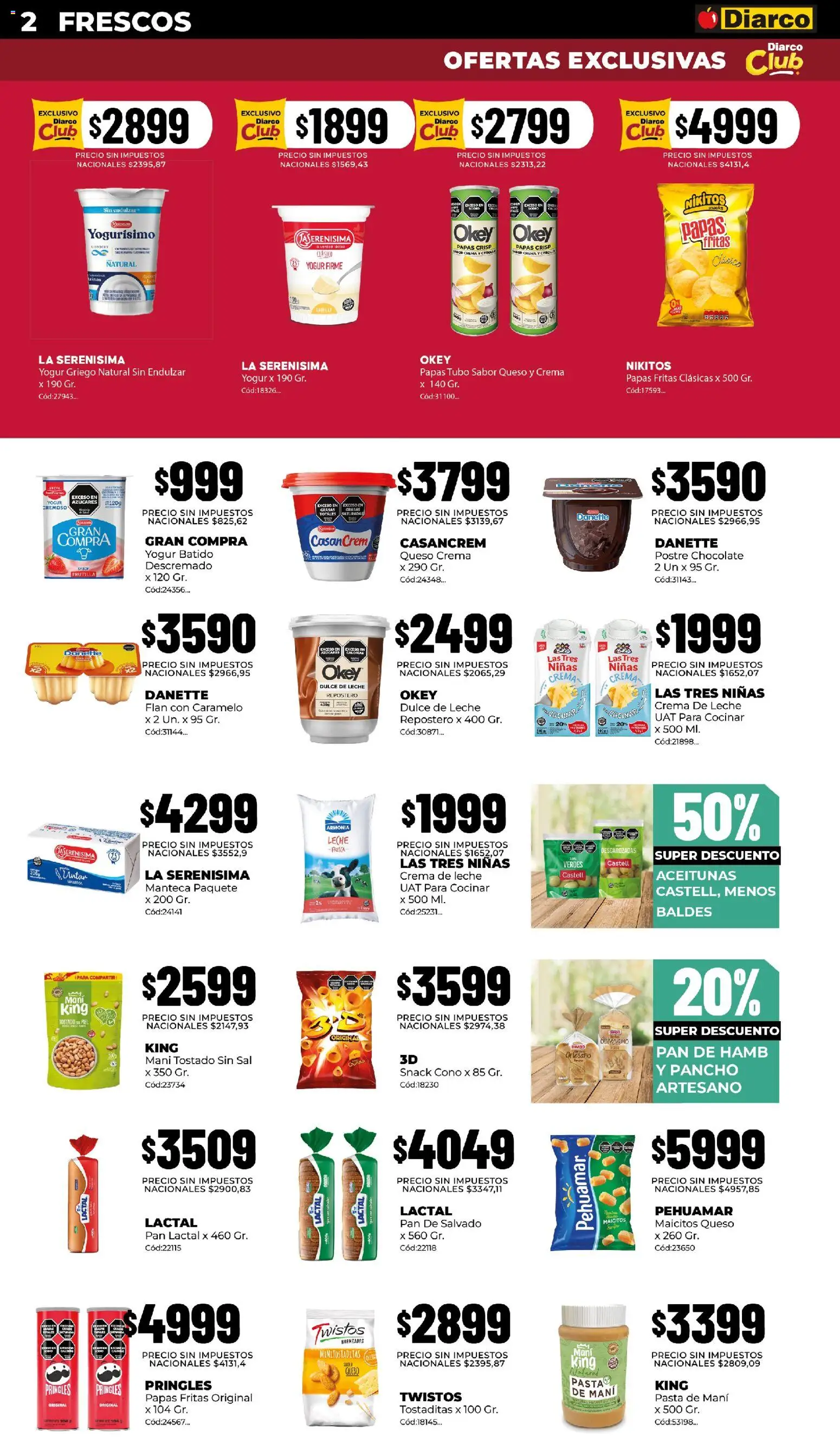 Diarco - Ofertas en Centro del País (Pueblo) │ válido desde el 14/09/2026 | Página: 2 | Productos: Sal, Queso crema, Leche, Yogur