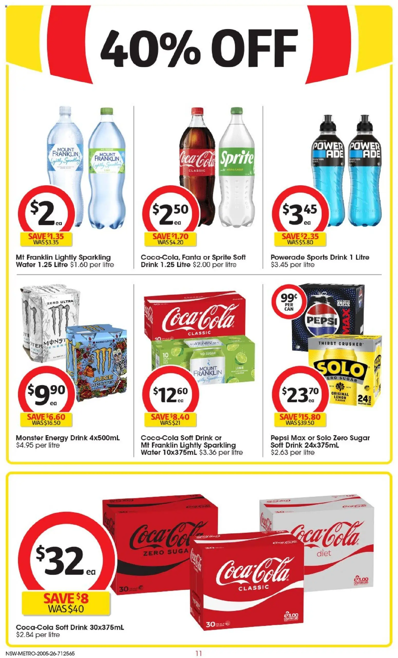Coles catalogue - valid from 19.05.2026 | Page: 11 | Products: Juice, Coca Cola Zero, Lemon, Pepsi Max
