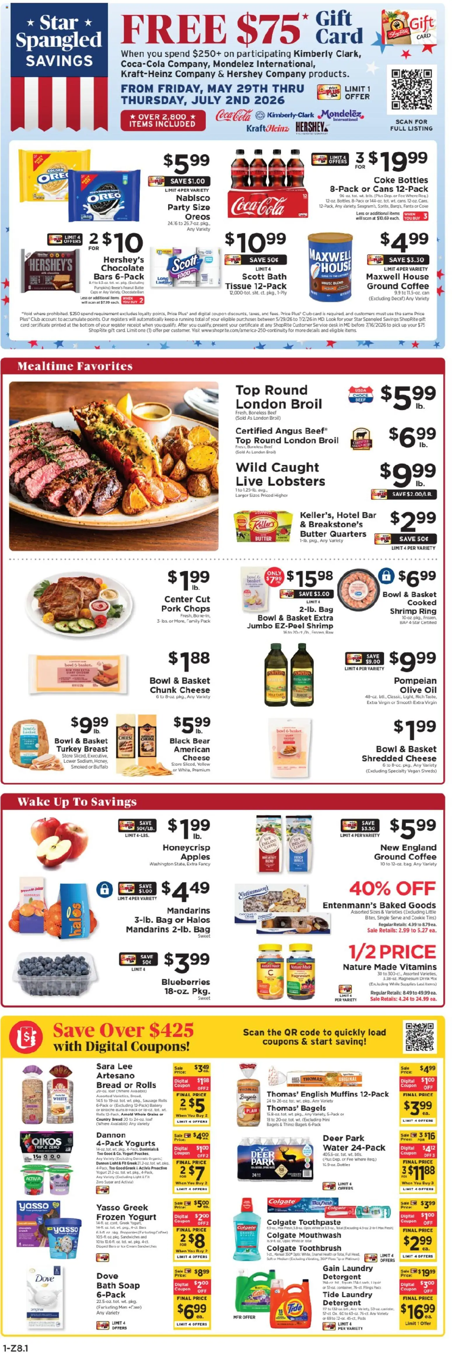 ShopRite Weekly Ad - valid from 29.05.2026 | Page: 3 | Products: Mouthwash, Cream, Sugar, Bag