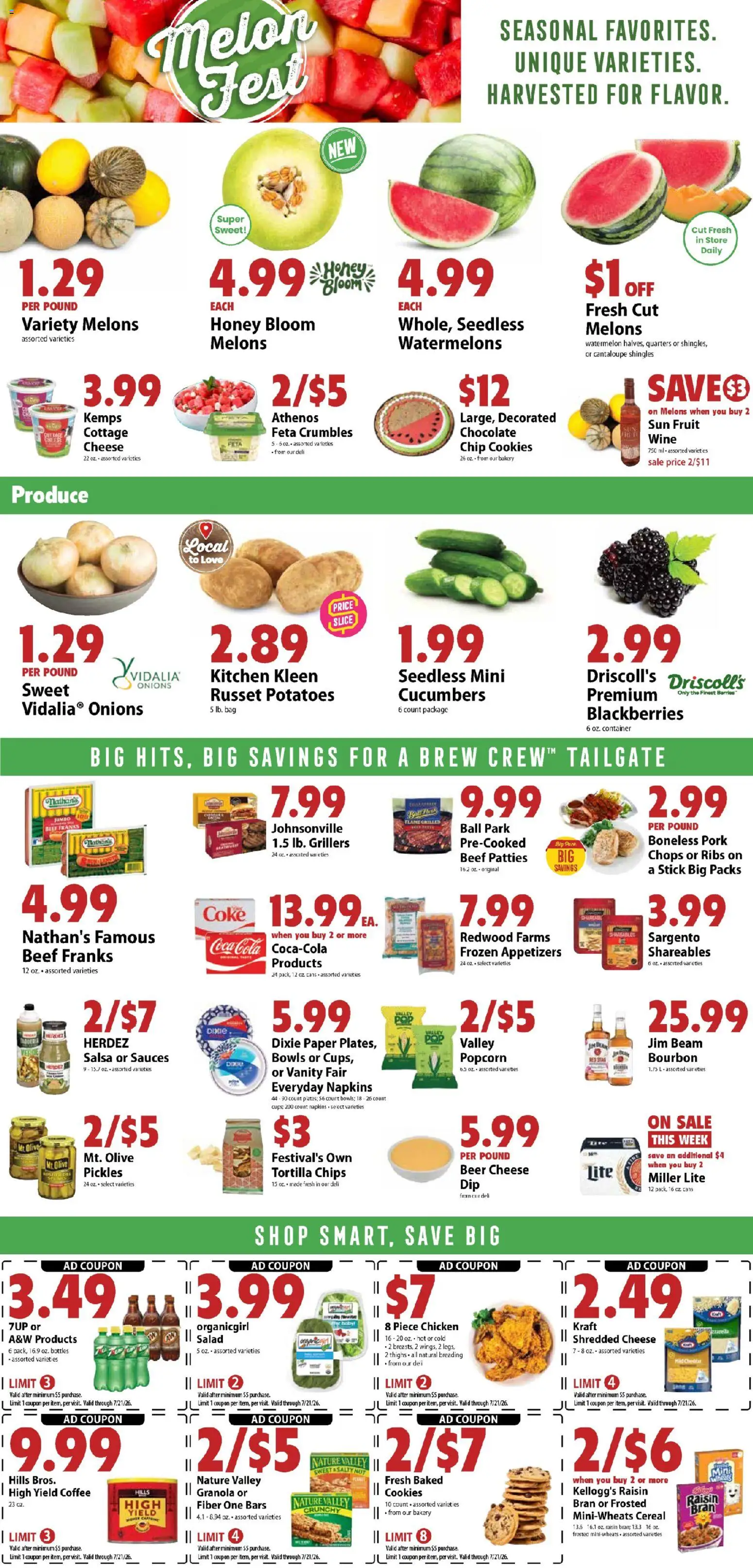 Festival Foods Weekly Ad - valid from 07/15/2026 | Page: 2 | Products: Berries, Cheese, Chocolate, Watermelon