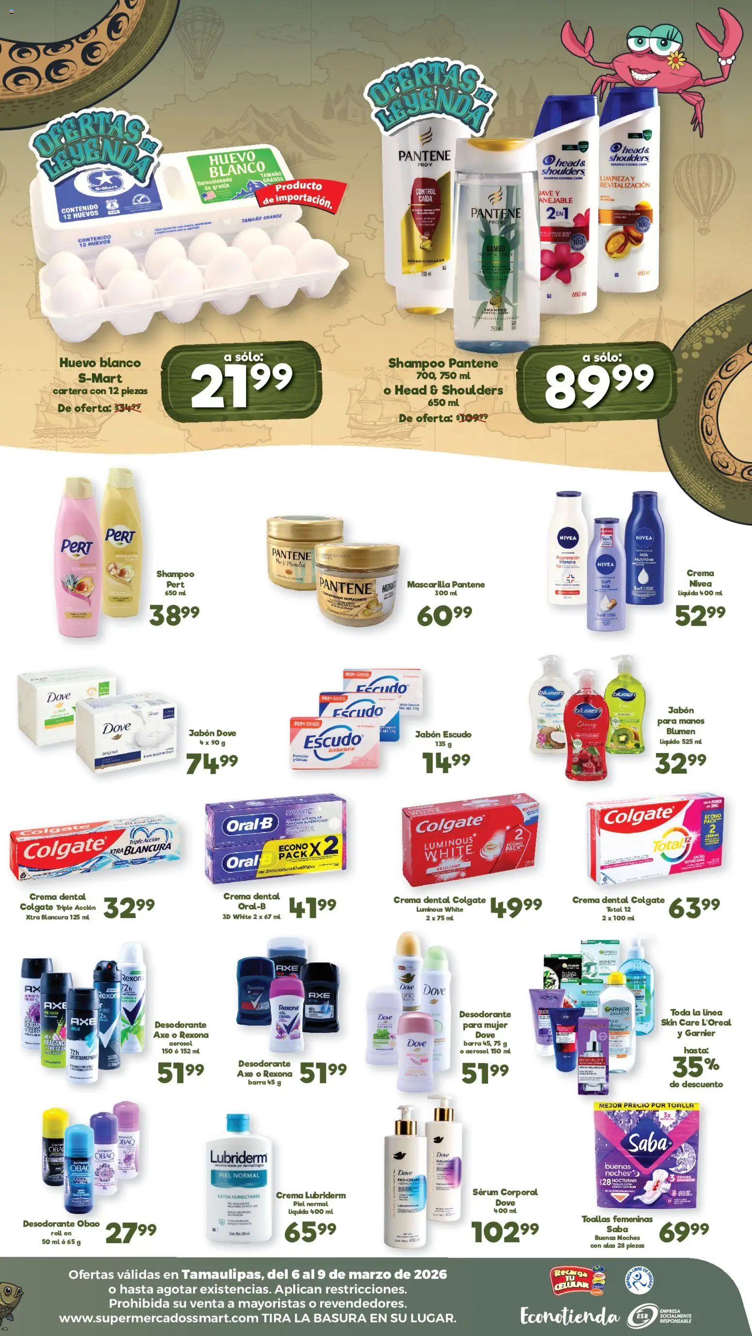 Nuevas ofertas de S-Mart válidas en toda la República Mexicana desde el 06.03.2026. ¡Encuentra las mejores ofertas en S-Mart folleto Ofertas de feria Reynosa! | Página: 2 | Productos: Serum, Crema, Toalla, Barra