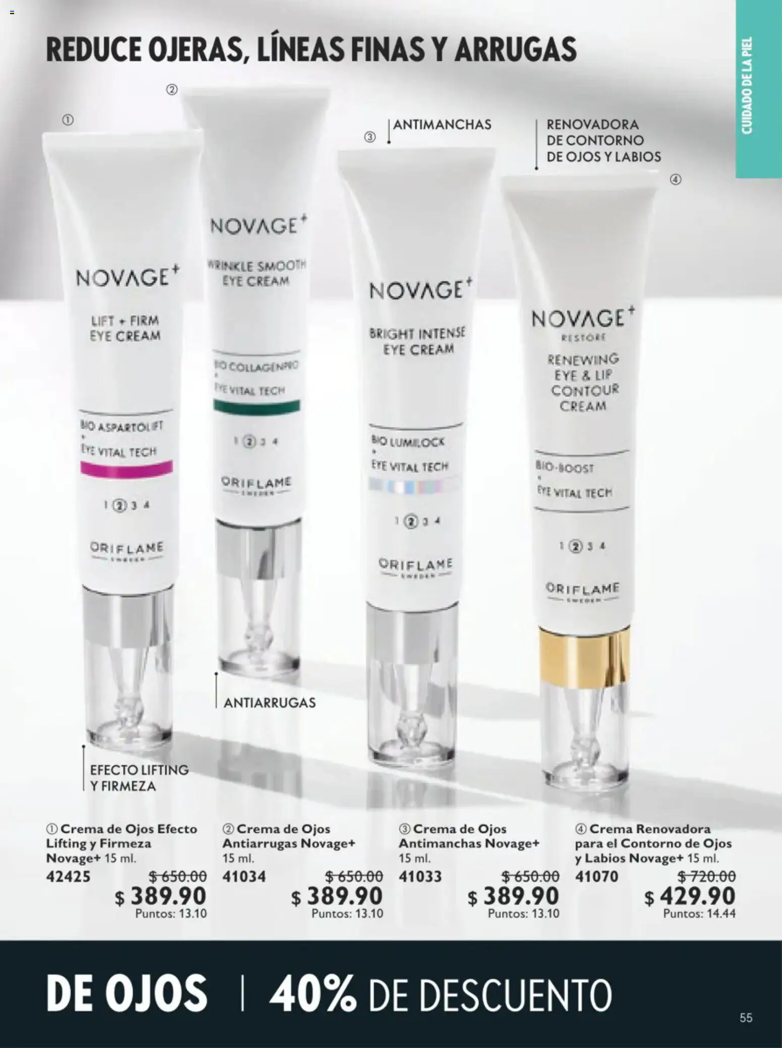 Nuevas ofertas de Oriflame válidas en toda la República Mexicana desde el 11/07/2026. ¡Encuentra las mejores ofertas en Oriflame campaña 10 2026! | Página: 55 | Productos: Contorno de ojos, Crema, Contorno