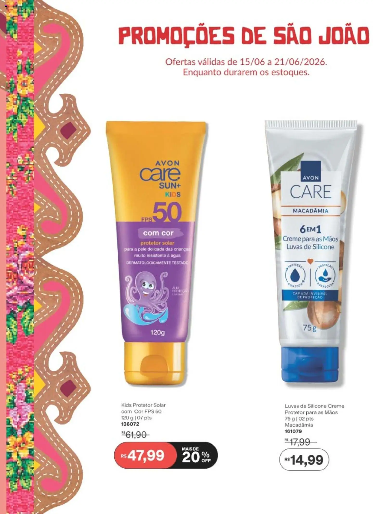 Avon Folheto - válido de 29/06/2026 | Página: 203 | Produtos: Macadâmia, Protetor solar, Creme, Luvas