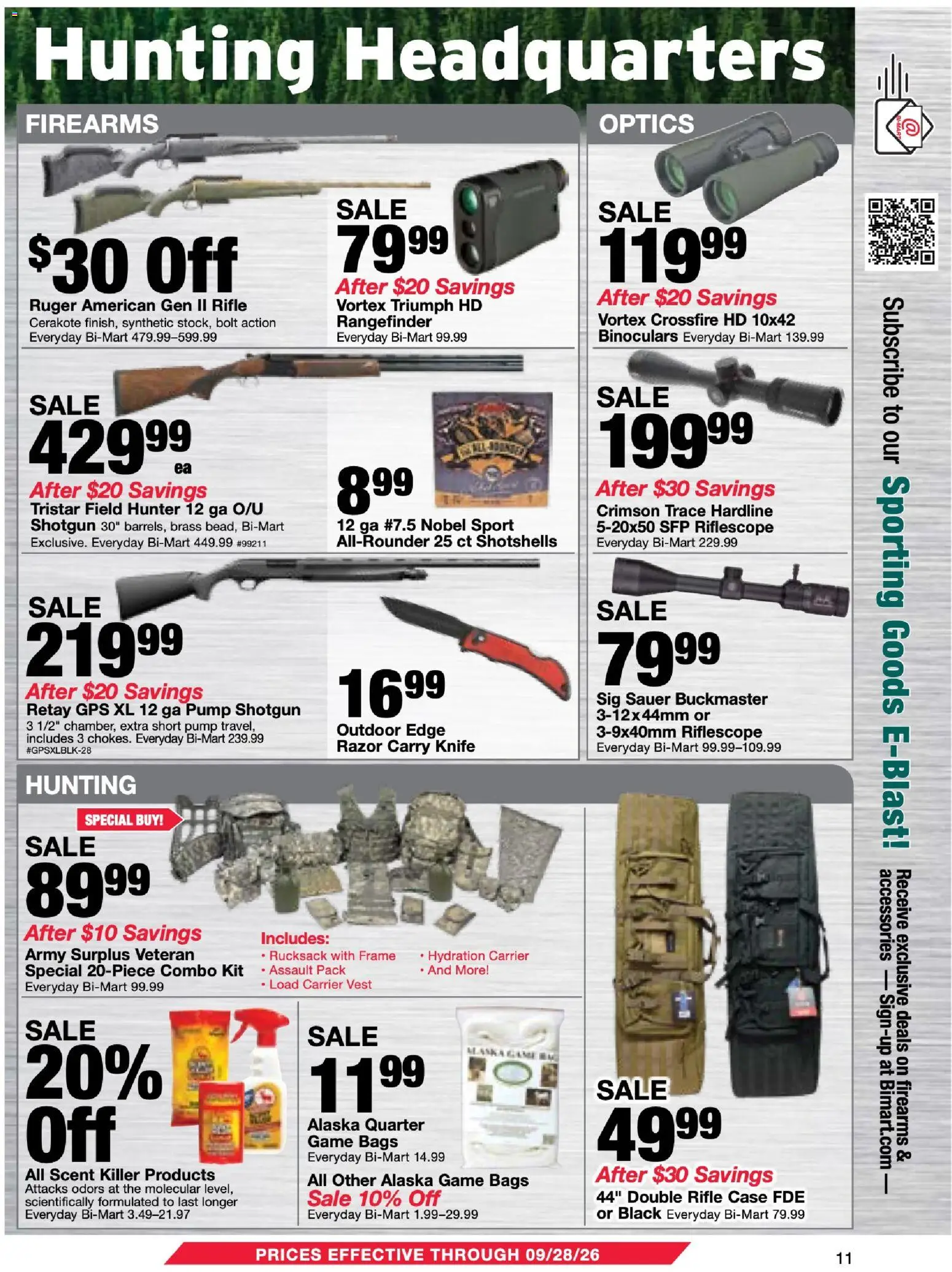 Bi-Mart Memberships Savings Book - valid from 09/15/2026 | Page: 11 | Products: Pump, Shotgun, Game, Case