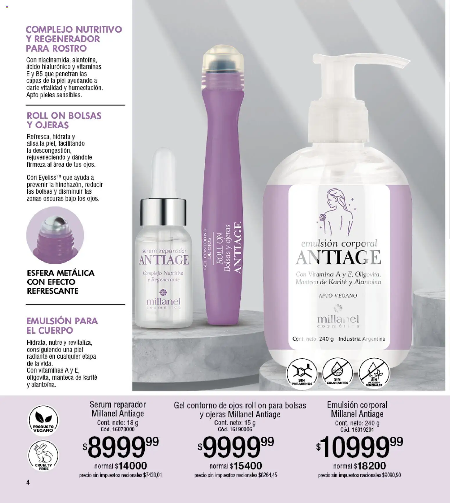 Millanel - Catálogo │ válido desde el 27.04.2026 | Página: 4 | Productos: Vitaminas, Contorno de ojos, Serum, Emulsión