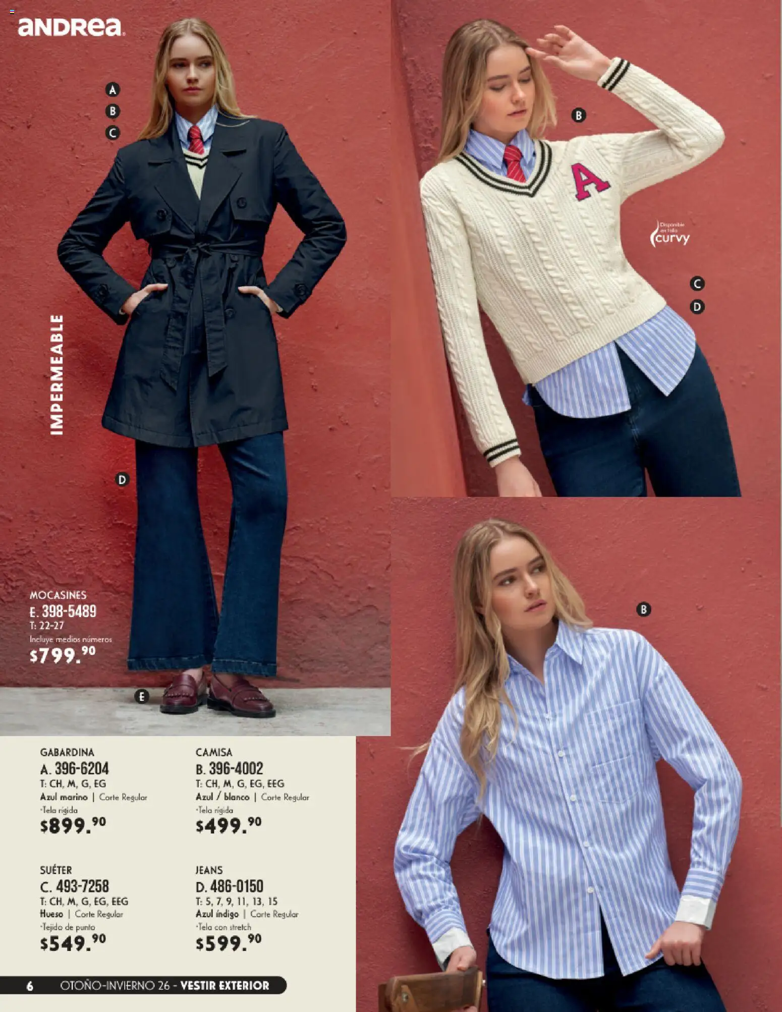 Nuevas ofertas de Andrea válidas en toda la República Mexicana desde el 23/08/2026. ¡Encuentra las mejores ofertas en Andrea catálogo Vestir! | Página: 6 | Productos: Suéter, Mocasines, Camisa
