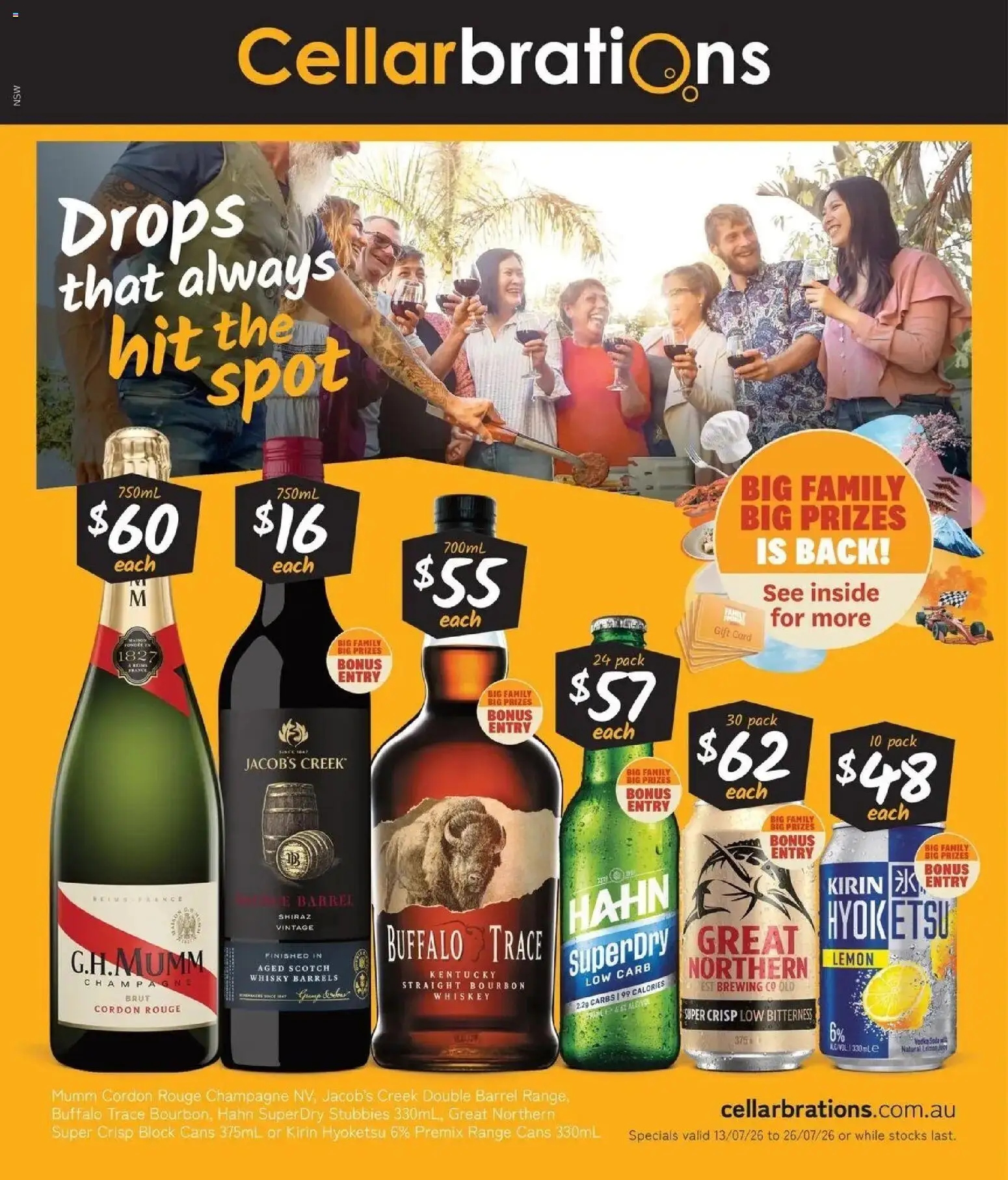 Cellarbrations catalogue - valid from 13/07/2026 | Page: 1 | Products: Bourbon, Whiskey, Lemon, Scotch